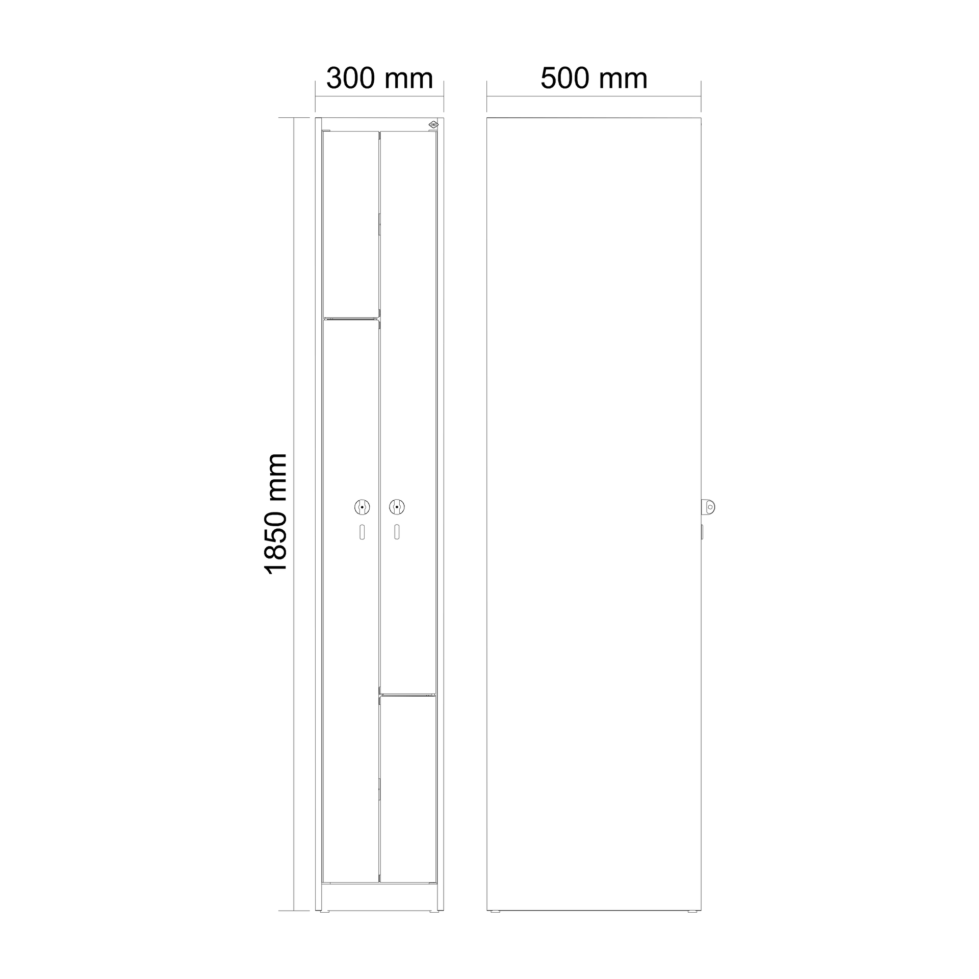 C+P Z-Spind Evolo PLUS, 2 F�cher, 1850x300x500mm C+P Z-Spind Evolo PLUS, 2 F�cher, 1850x300x500mm
