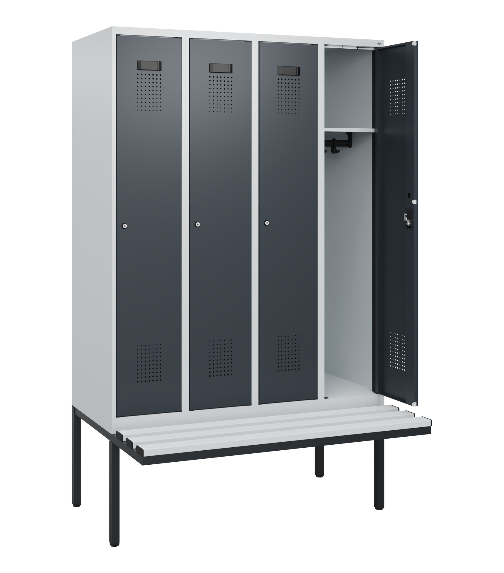 C+P Spind Evolo PLUS, Bank, 4 Abteile, 1950x1200x8