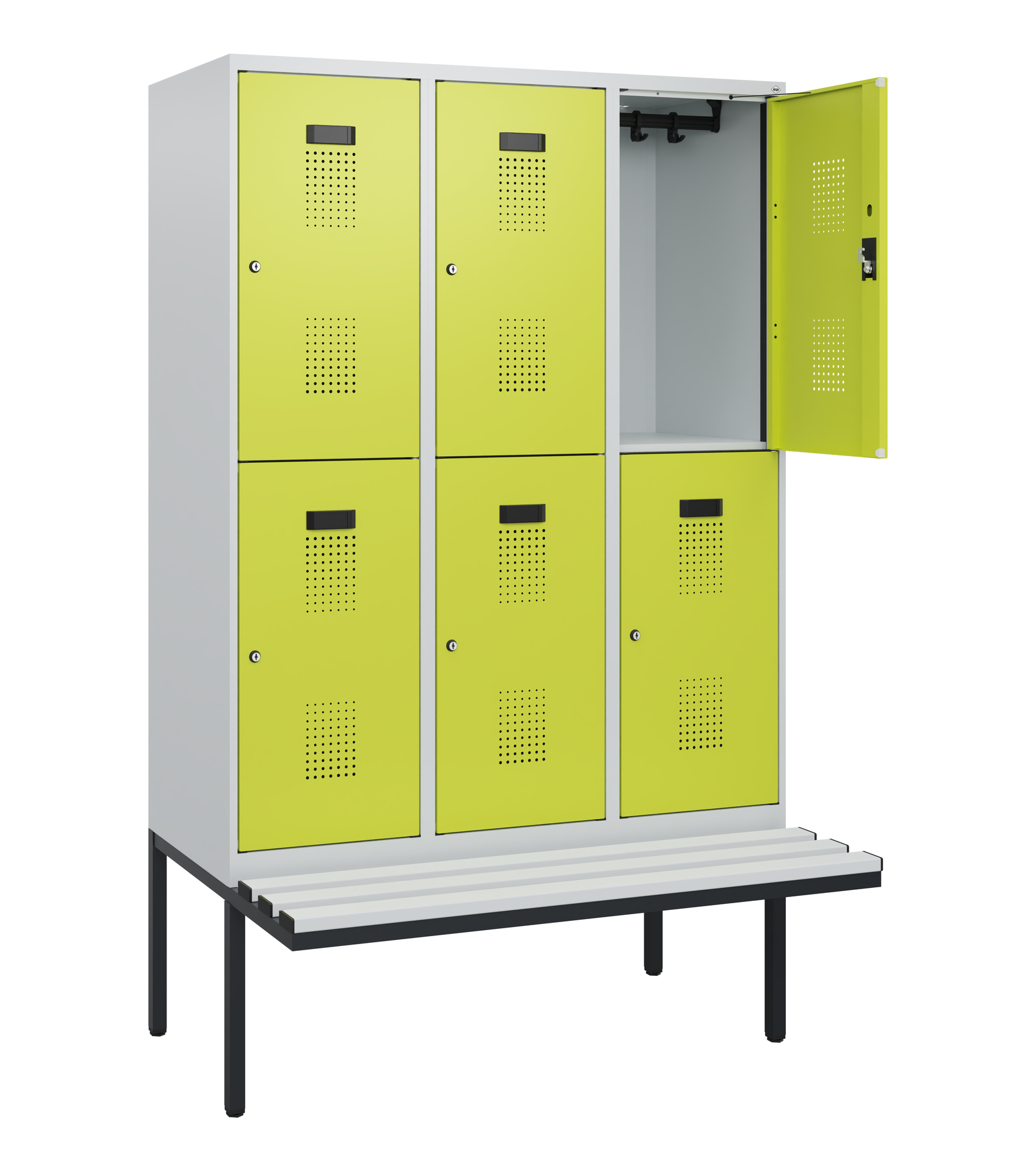 C+P Doppelstock-Spind Evolo PLUS, Bank, 6 Fächer, 