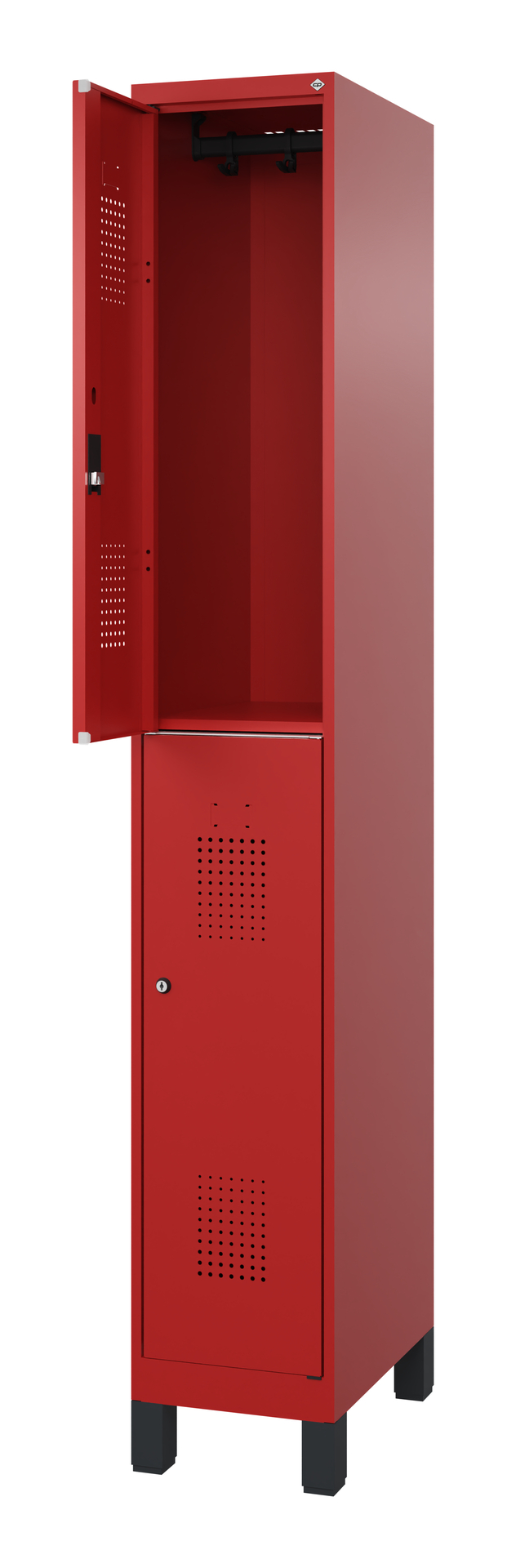 C+P Feuerwehrspind FLEXO WHITE, 1 Abteil, 2 Stöcki