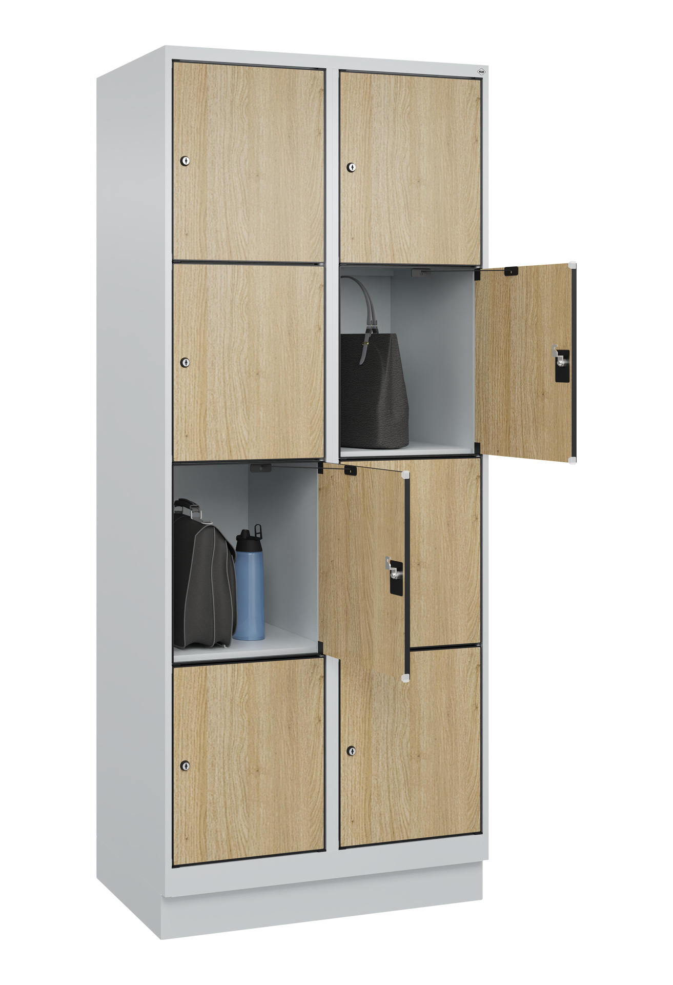 C+P Schlie�fachschrank Evolo PLUS, Sockel, 8 F�cher, 1950x800x500mm