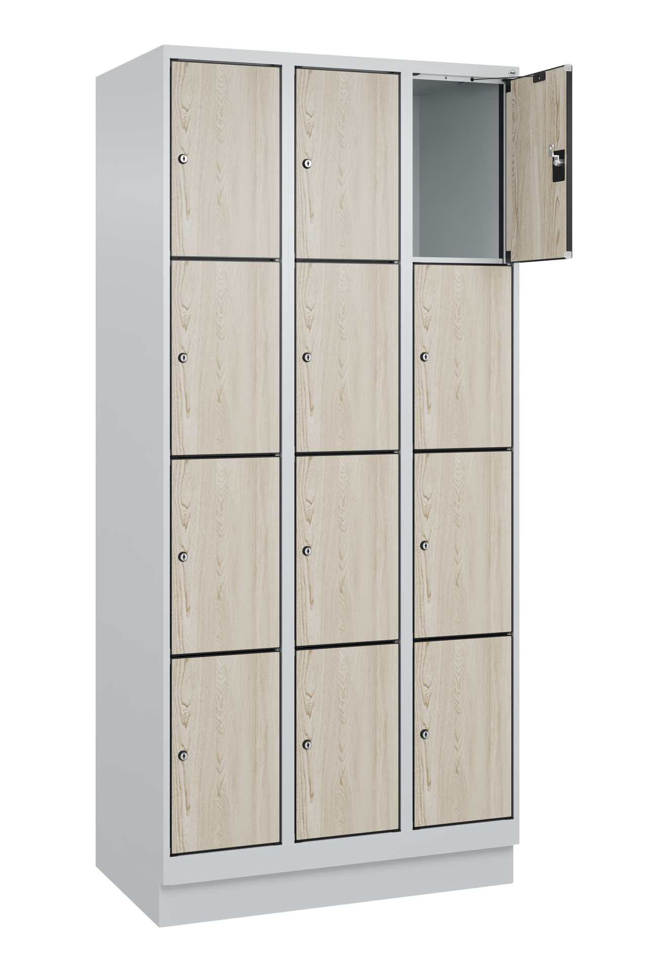 C+P Schlie�fachschrank Evolo PLUS, Sockel, 12 F�cher, 1950x900x500mm