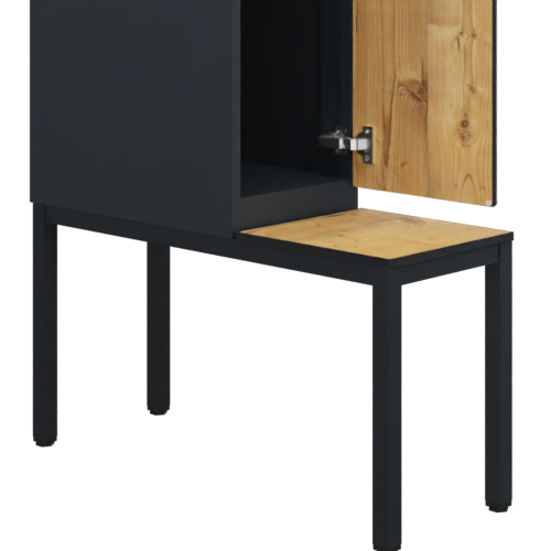 C+P Doppelstöckiger Spind, Cambio, 2 Fach, Bank, 2120x300x815mm, 9016/VK427