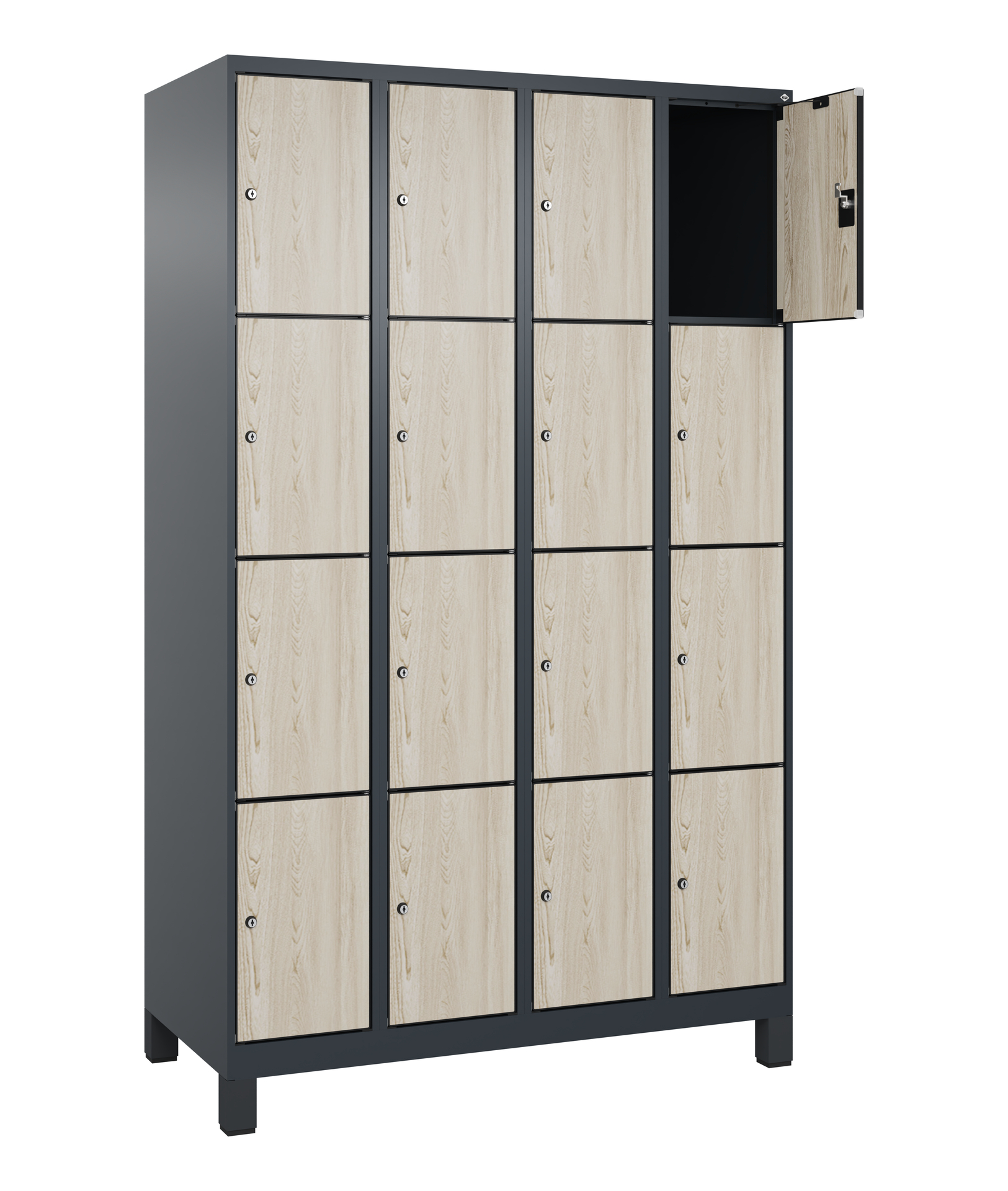 C+P Schlie�fachschrank Evolo PLUS, F��e, 16 F�cher, 1950x1200x500mm