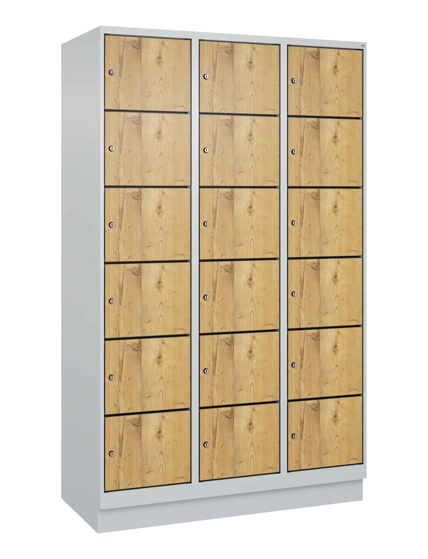 C+P Schlie�fachschrank Evolo PLUS, Sockel, 18 F�cher, 1950x1200x500mm