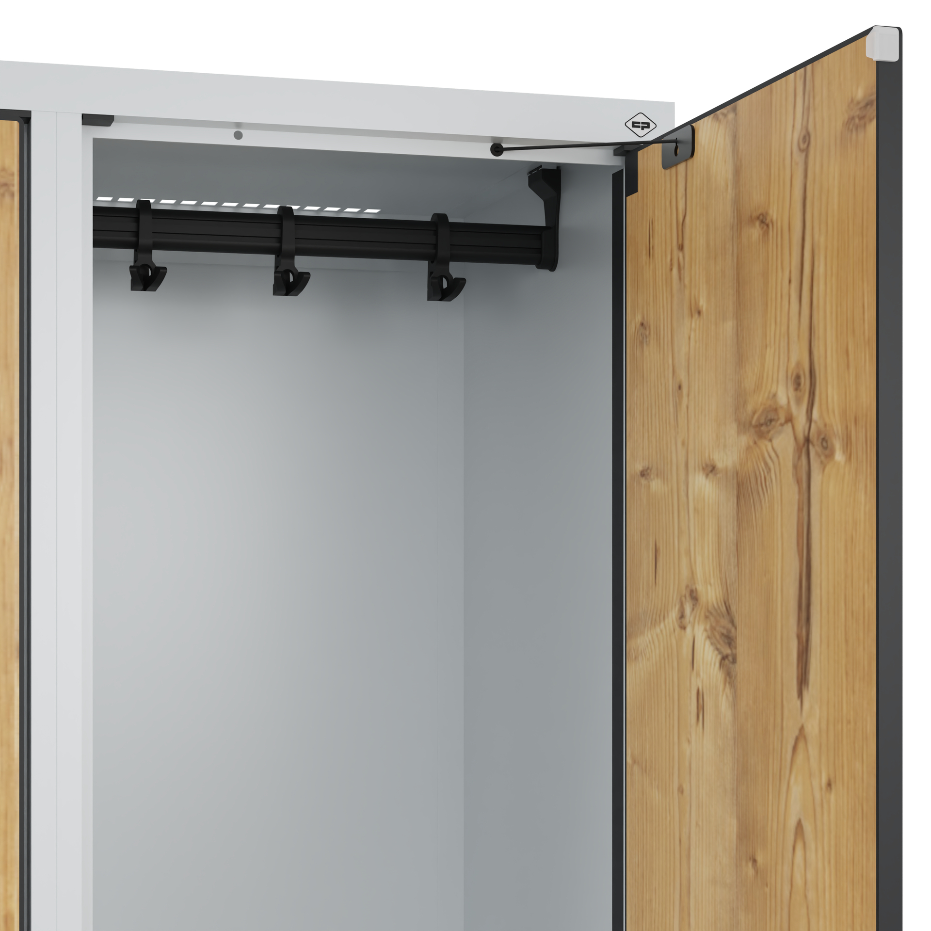 C+P Doppelst�ckiger Schulspind Evolo PLUS, F��e, 2 F�cher, 1630x400x500mm