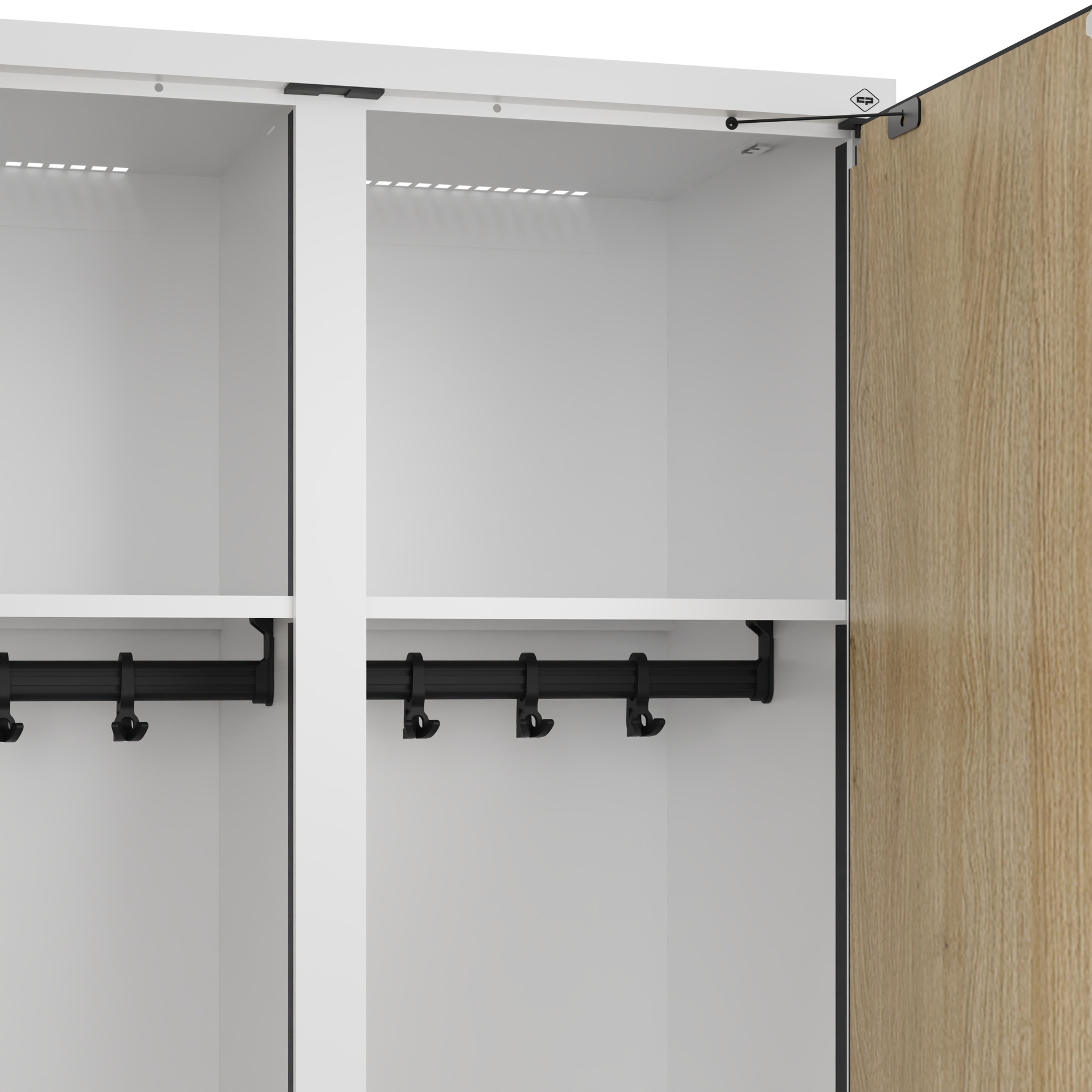 C+P PSA Schwarz-Wei�-Spind Evolo PLUS, Bank, 2 Abteile, 1950x800x815mm