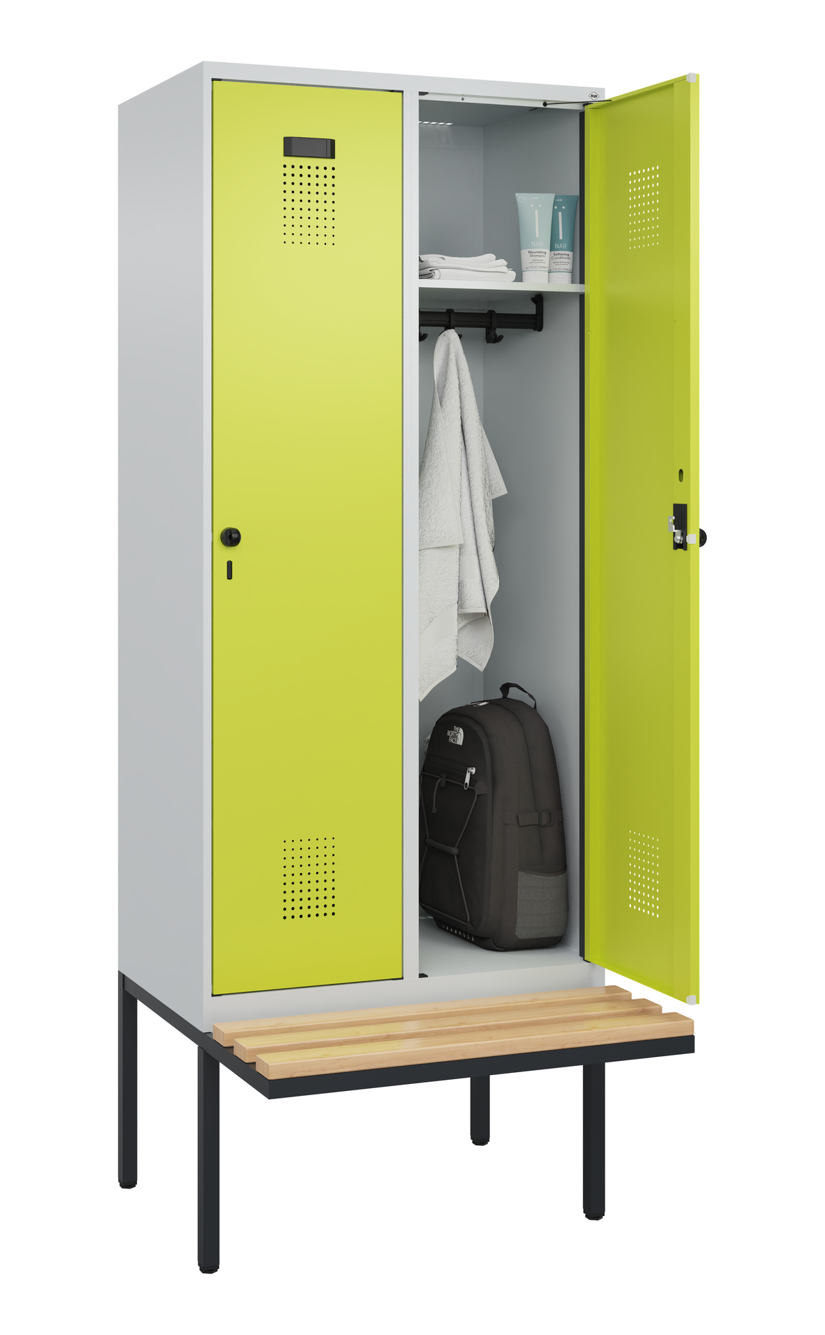 C+P Spind Evolo PLUS, Bank, 2 Abteile, 2120x800x81