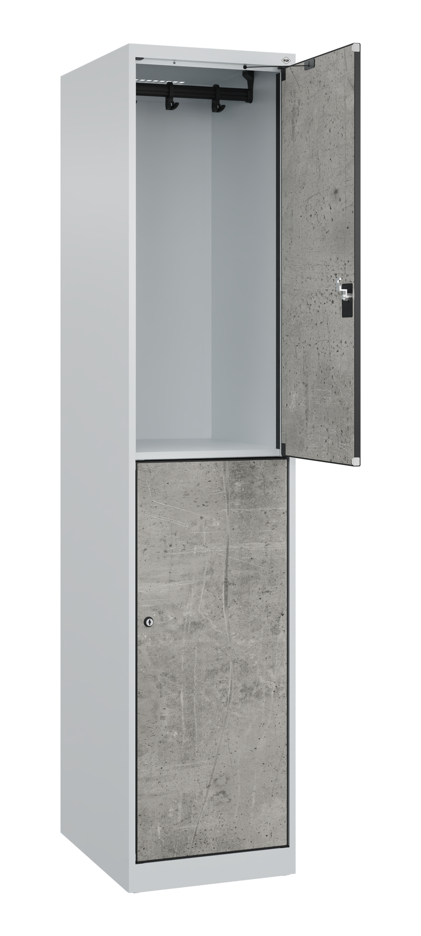 C+P Doppelst�ckiger Spind Evolo PLUS, 2 F�cher, 1850x400x500mm