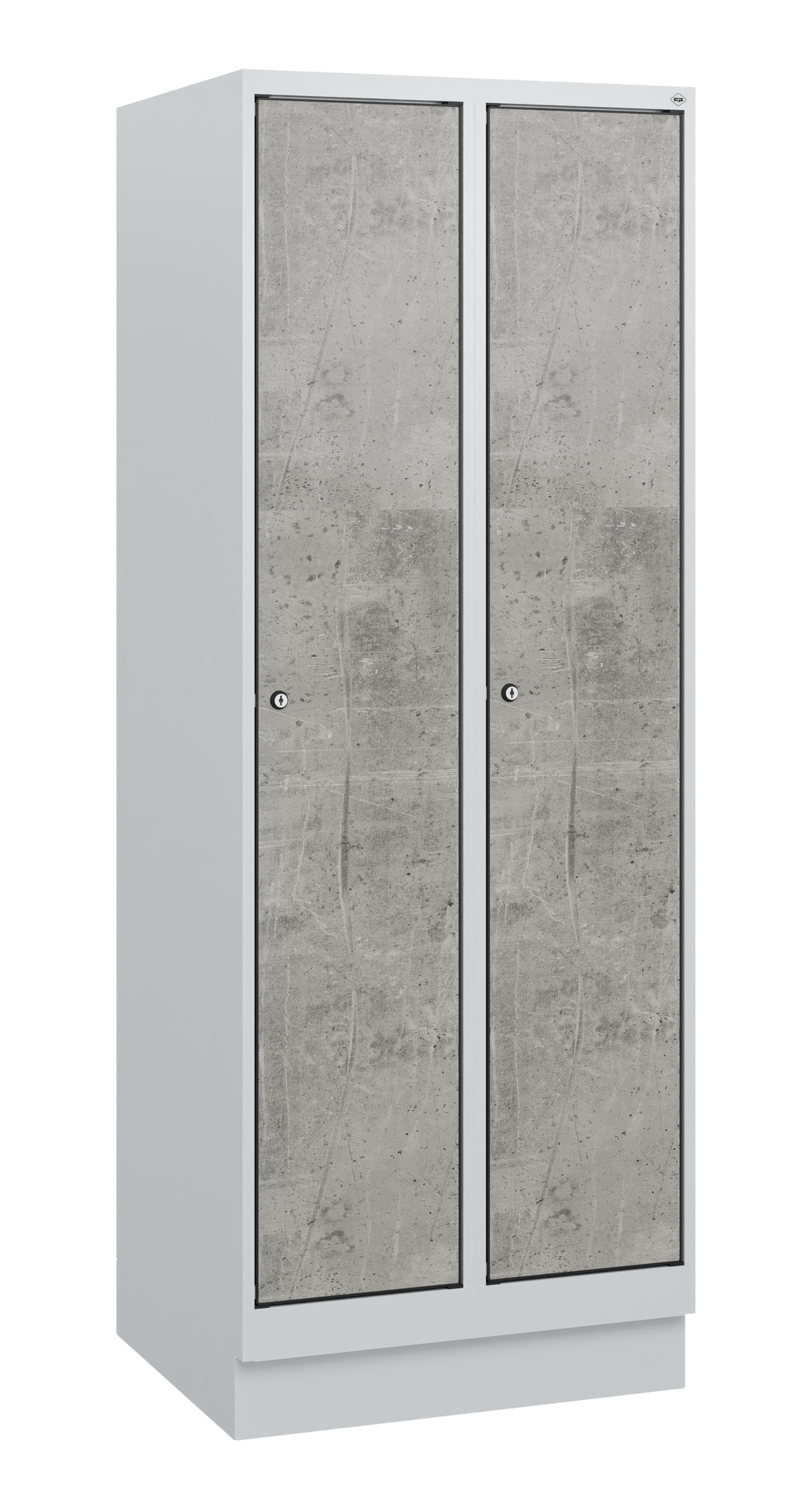 C+P Spind Evolo PLUS, Sockel, 2 Abteile, 1630x600x500mm