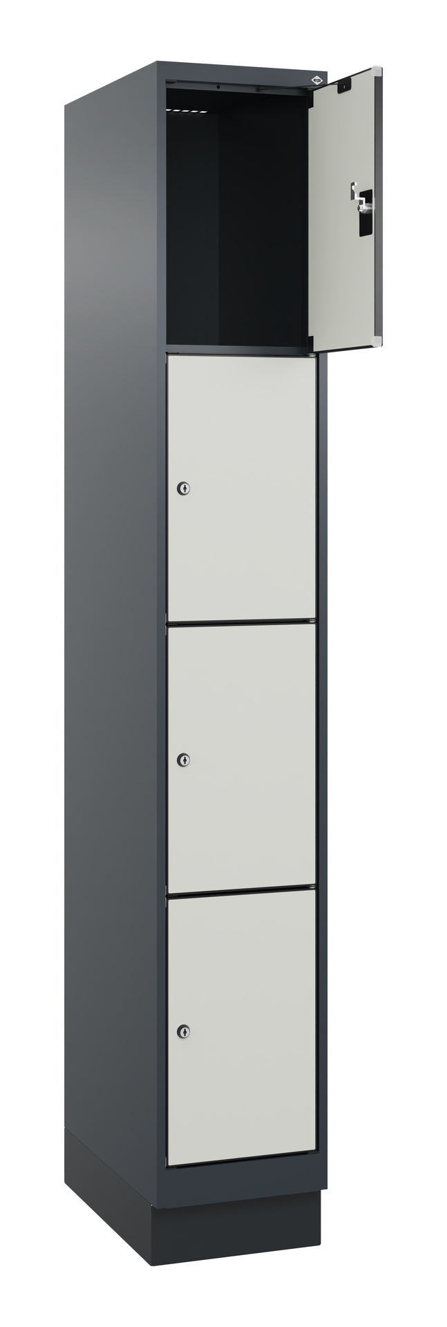 C+P Schlie�fachschrank Evolo PLUS, Sockel, 4 F�cher, 1950x300x500mm