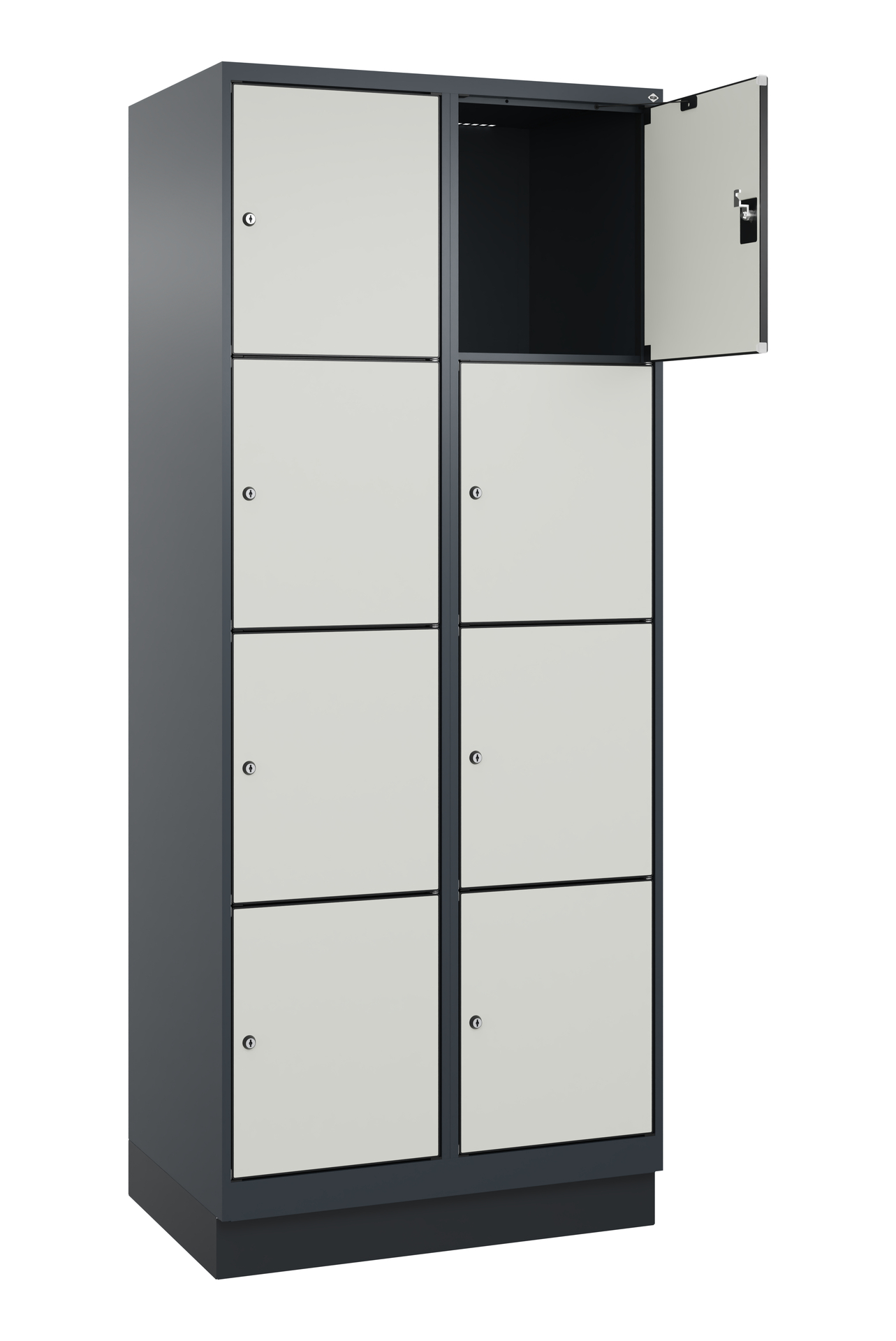 C+P Schlie�fachschrank Evolo PLUS, Sockel, 8 F�cher, 1950x800x500mm