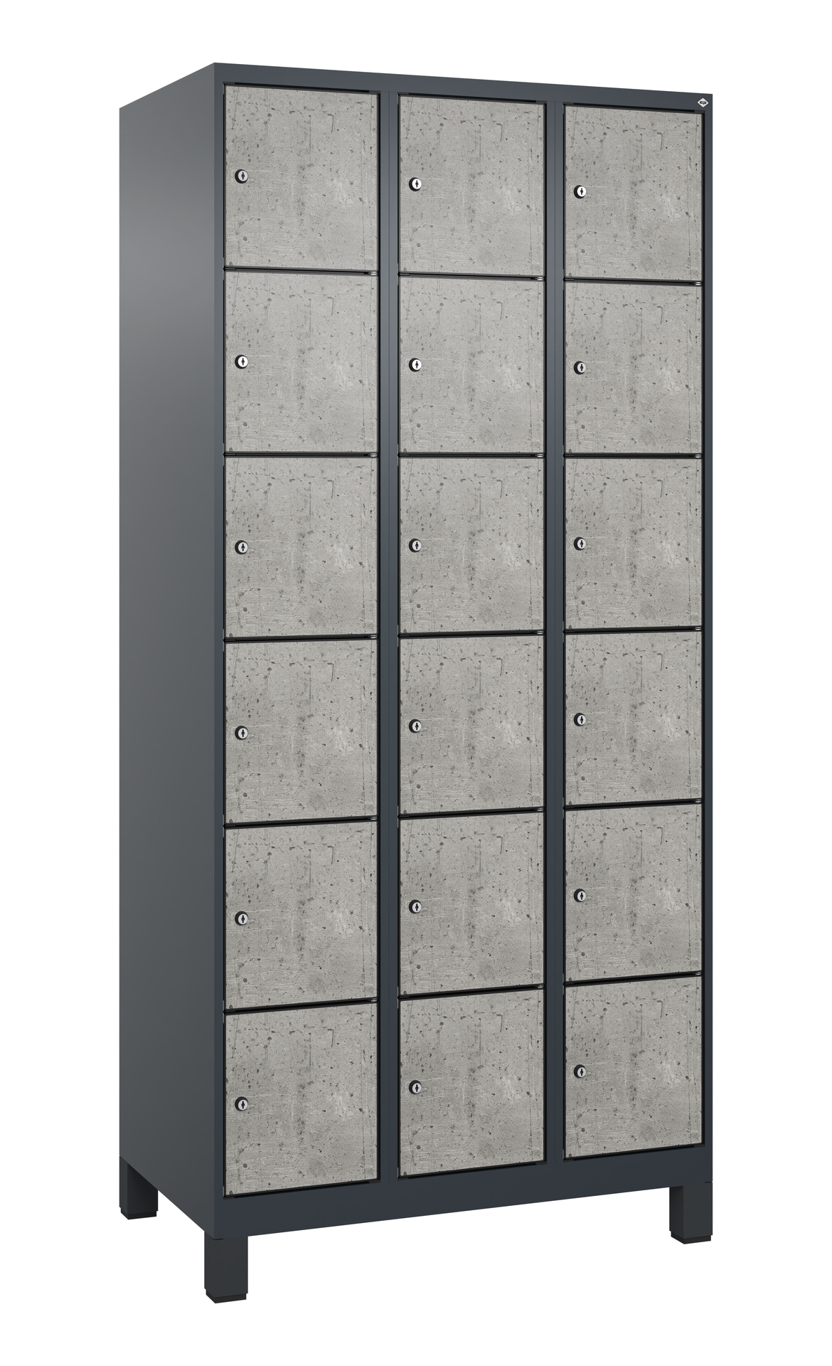 C+P Schlie�fachschrank Evolo PLUS, F��e, 18 F�cher, 1950x900x500mm