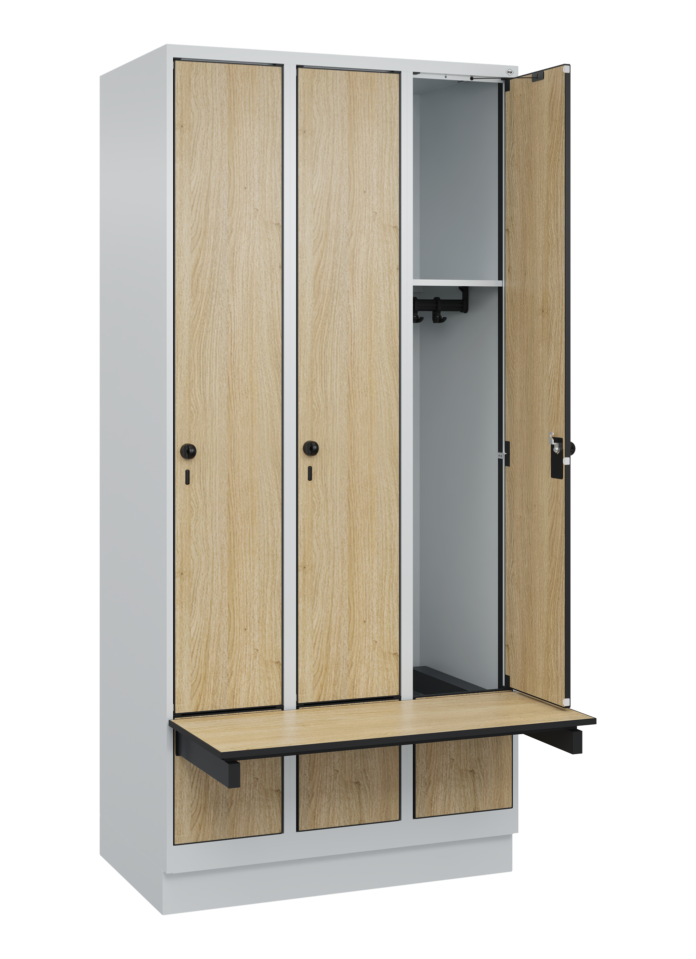 C+P Spind Evolo PLUS, Bank, 3 Abteile, 1950x900x815mm