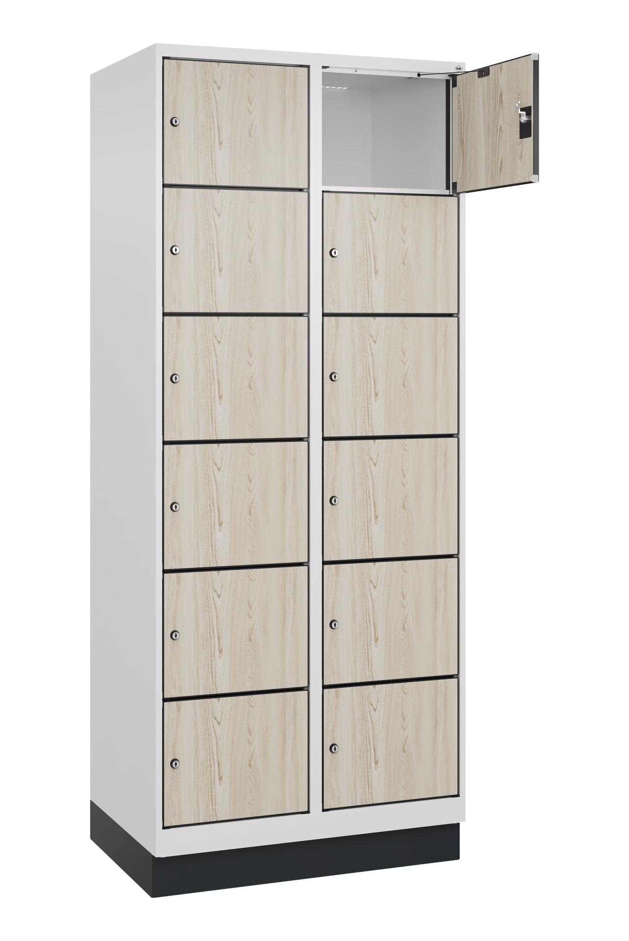 C+P Schlie�fachschrank Evolo PLUS, Sockel, 12 F�cher, 1950x800x500mm