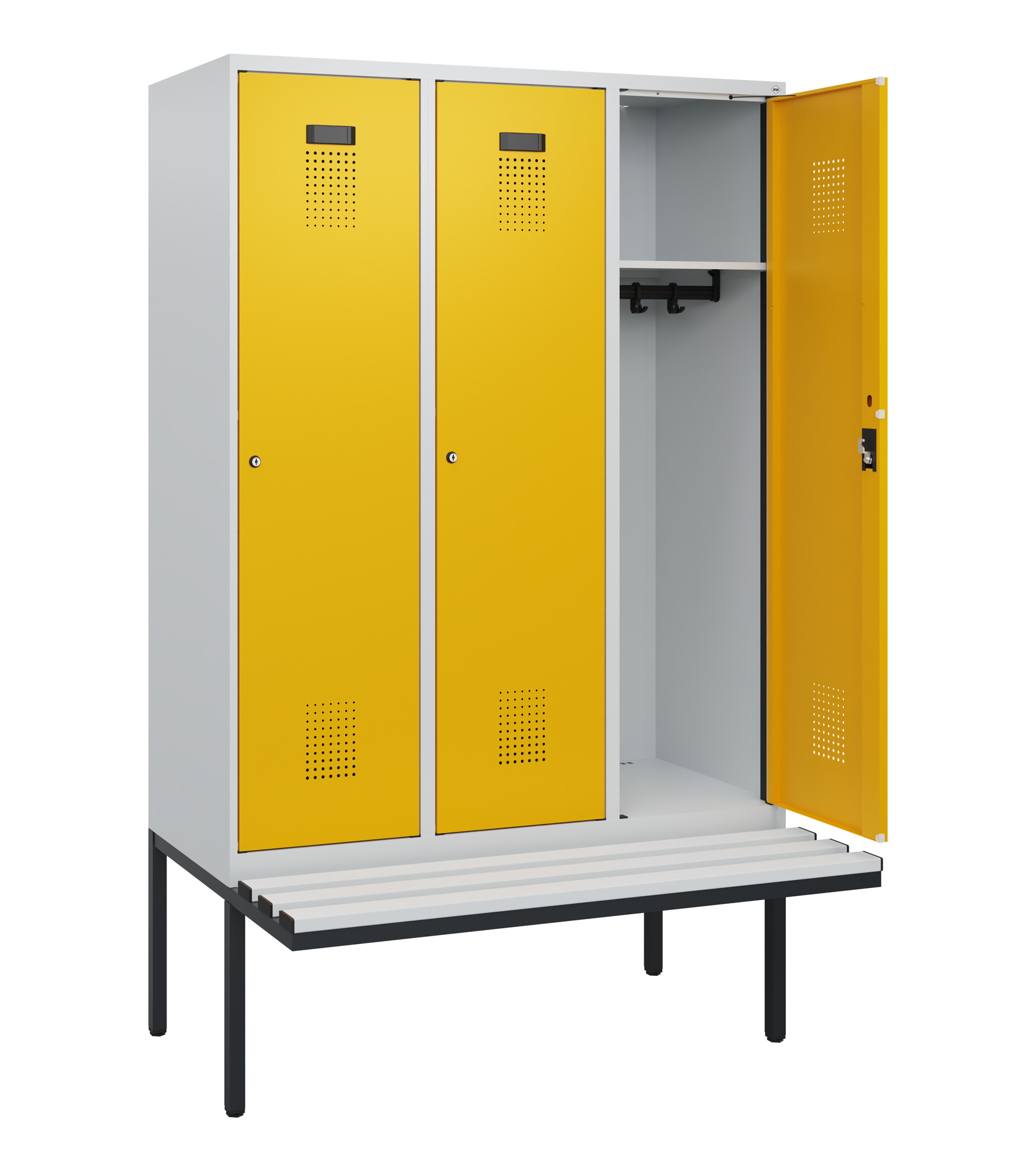 C+P Spind Evolo PLUS, Bank, 3 Abteile, 1950x1200x8