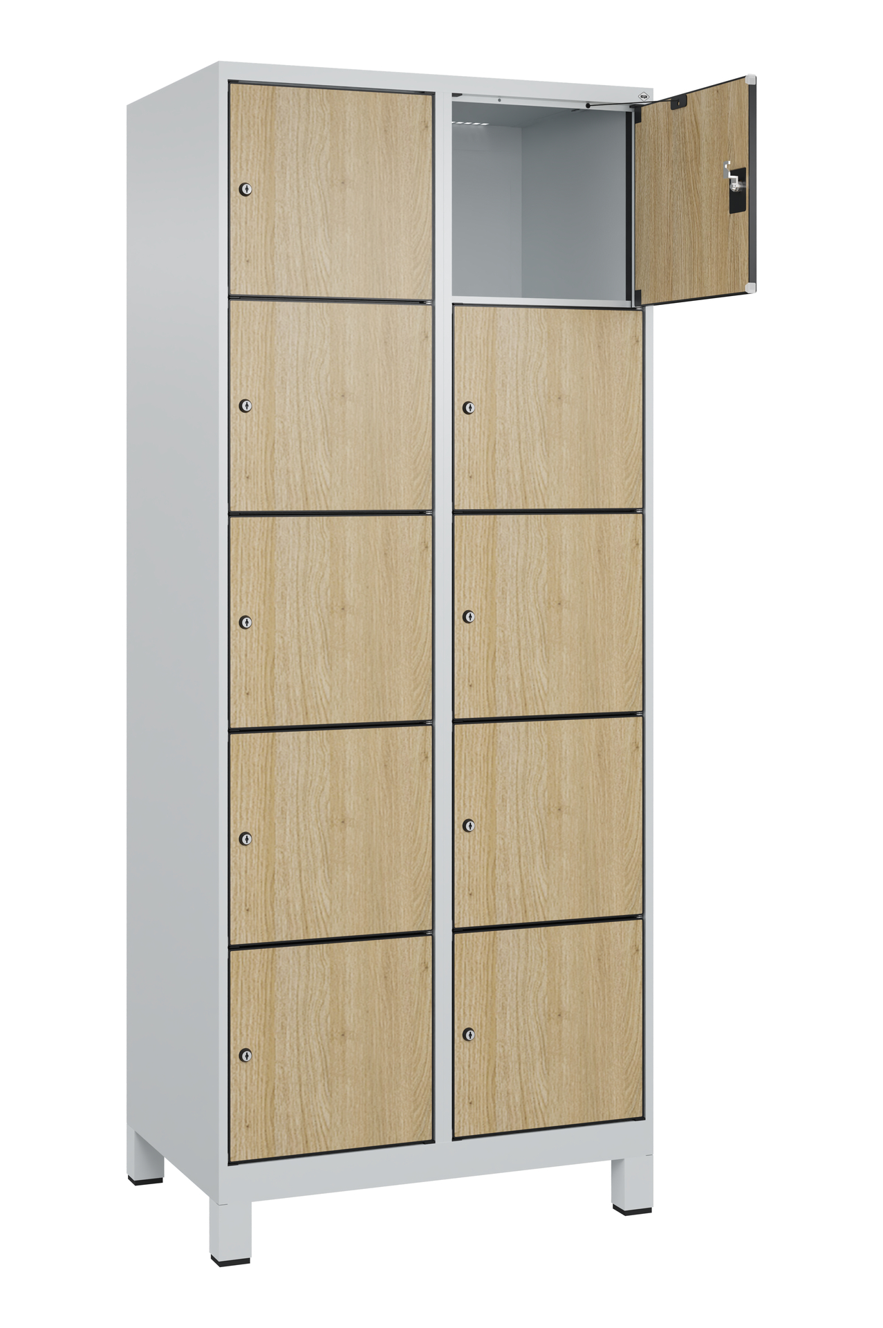 C+P Schlie�fachschrank Evolo PLUS, F��e, 10 F�cher, 1950x800x500mm