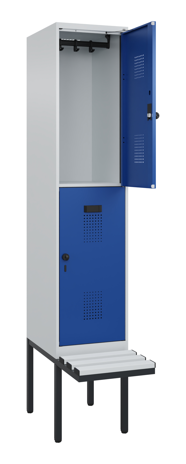 C+P Doppelstock-Spind Evolo PLUS, Bank, 2 Fächer, 