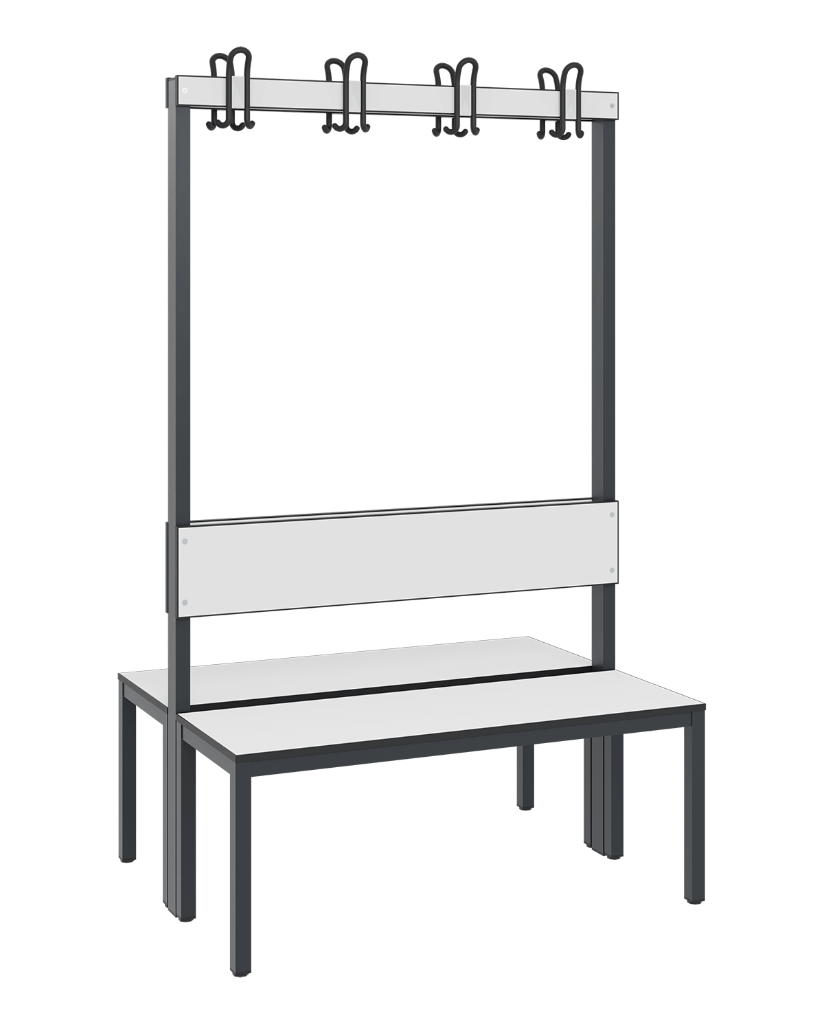 C+P Doppelseitige Garderobenbank mit Rückenlehne Comfort