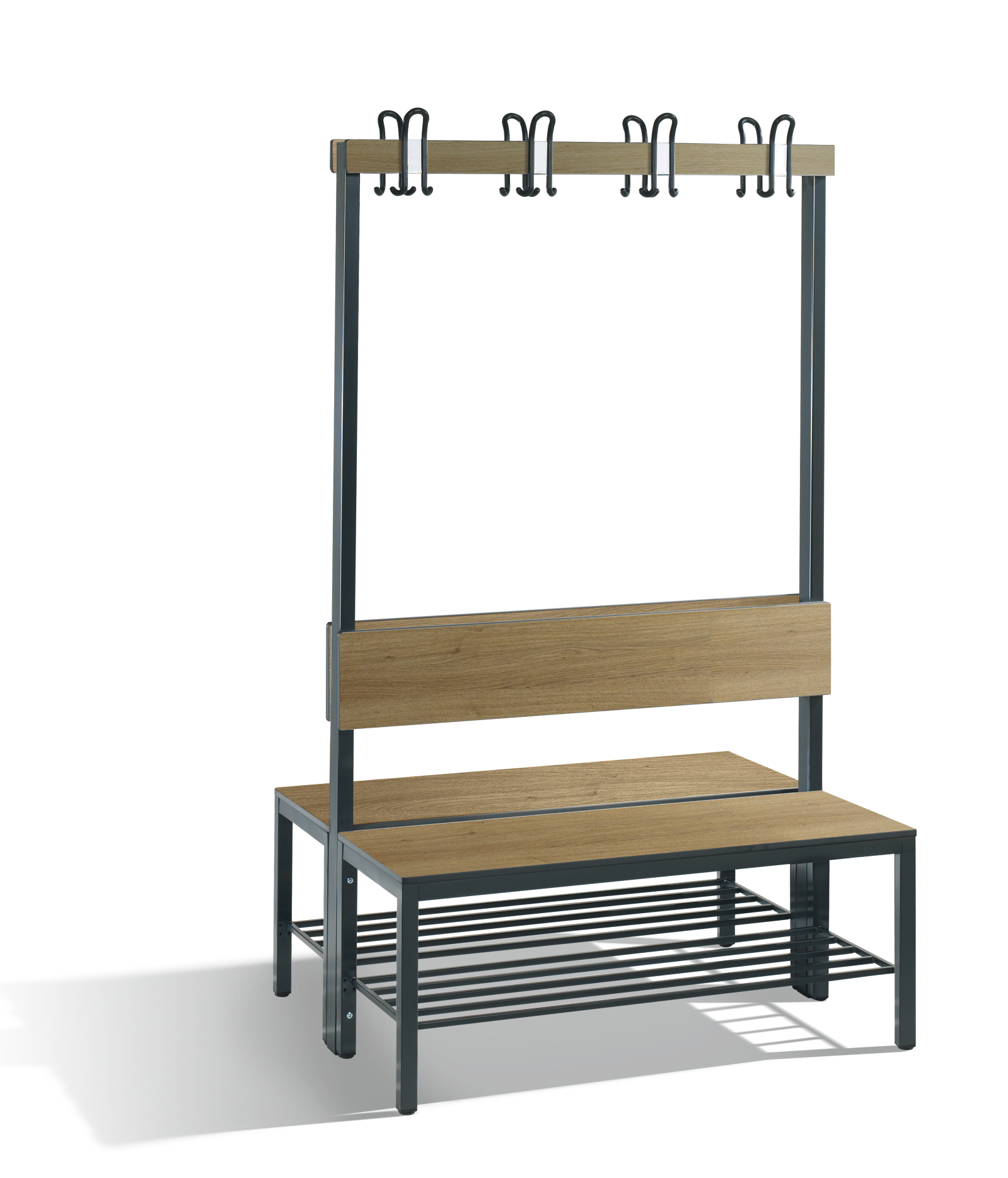 C+P Doppelseitige Garderobenbank mit Rückenlehne, 