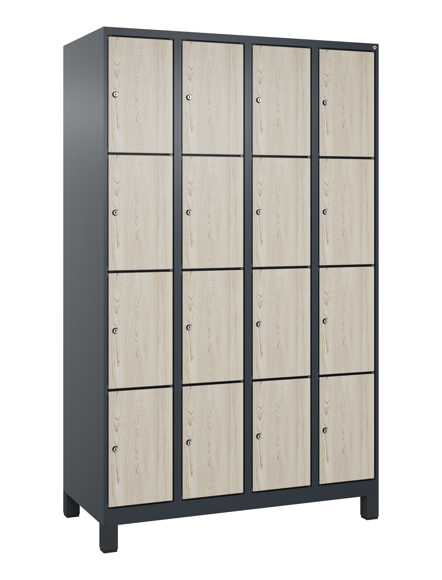 C+P Schlie�fachschrank Evolo PLUS, F��e, 16 F�cher, 1950x1200x500mm