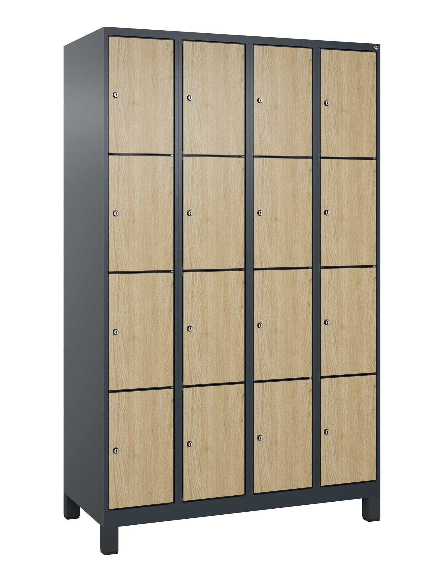C+P Schlie�fachschrank Evolo PLUS, F��e, 16 F�cher, 1950x1200x500mm