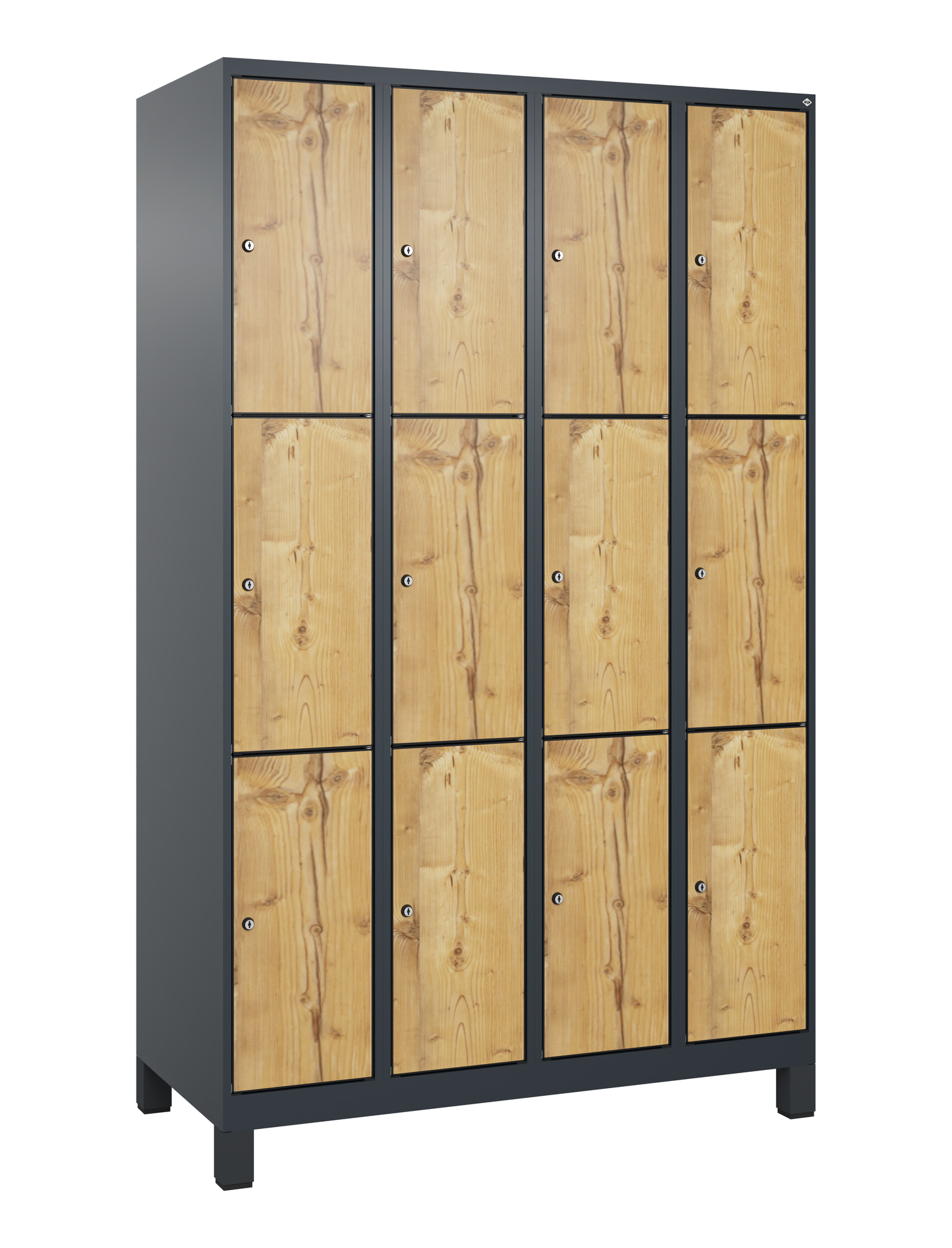C+P Schlie�fachschrank Evolo PLUS, F��e, 12 F�cher, 1950x1200x500mm