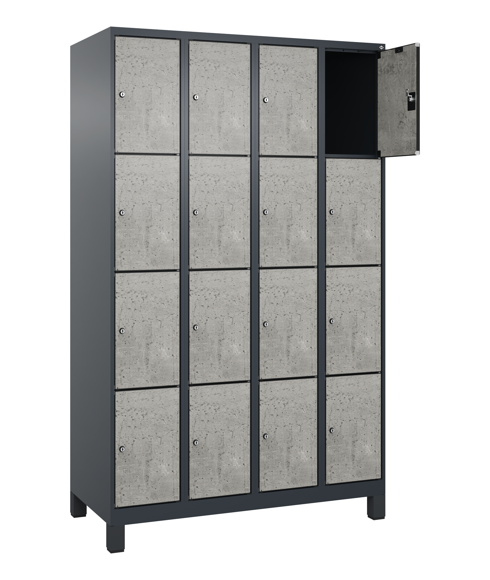 C+P Schlie�fachschrank Evolo PLUS, F��e, 16 F�cher, 1950x1200x500mm