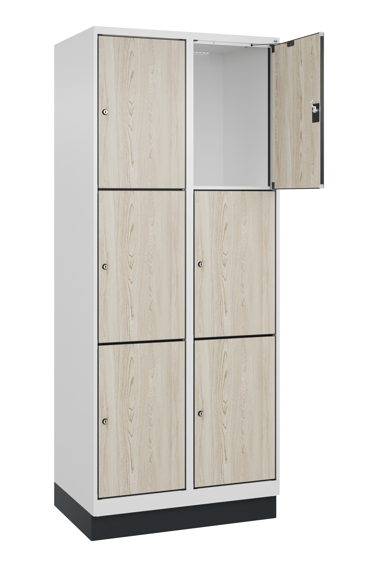 C+P Schlie�fachschrank Evolo PLUS, Sockel, 6 F�cher, 1950x800x500mm