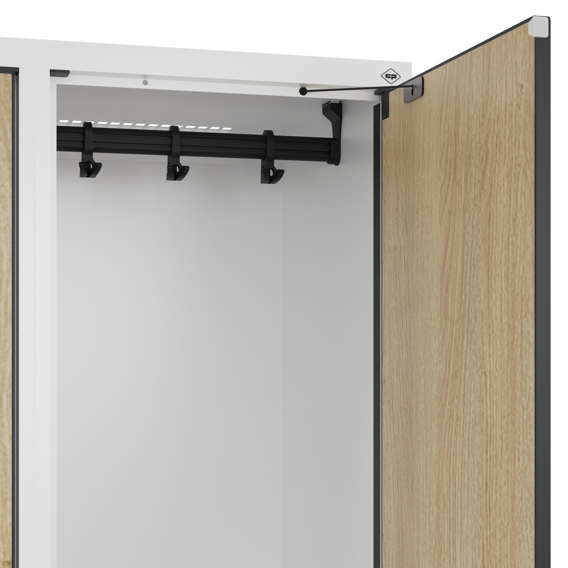 C+P Doppelst�ckiger Spind Evolo PLUS, 2 F�cher, 1850x400x500mm