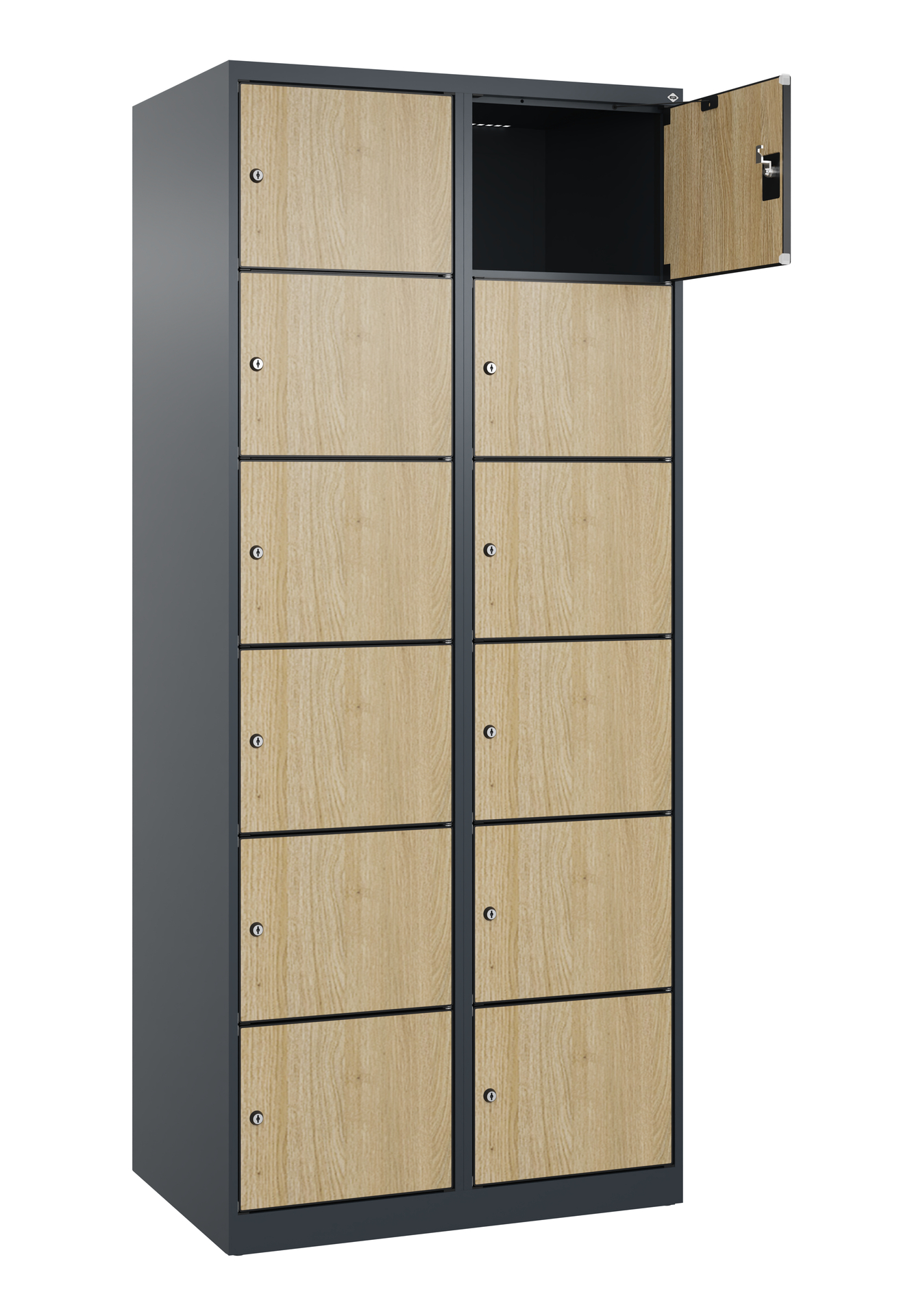 C+P Schlie�fachschrank Evolo PLUS, 12 F�cher, 1850x800x500mm