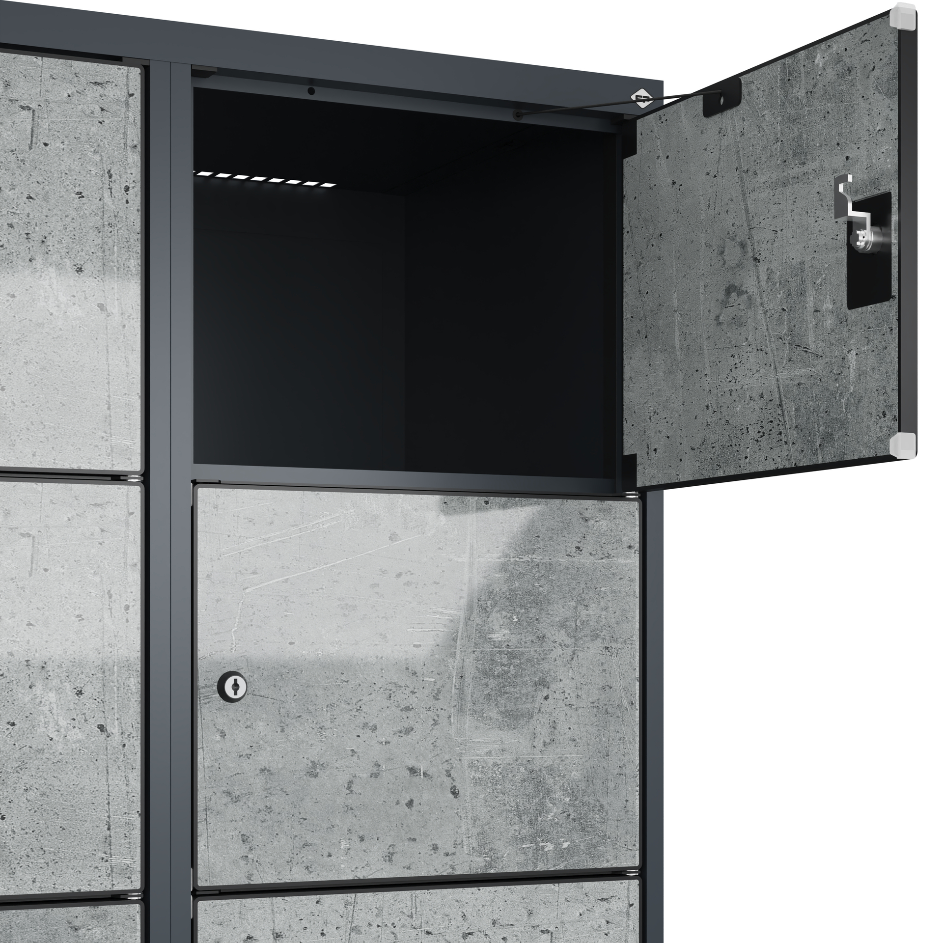 C+P Schlie�fachschrank Evolo PLUS, F��e, 18 F�cher, 1950x1200x500mm