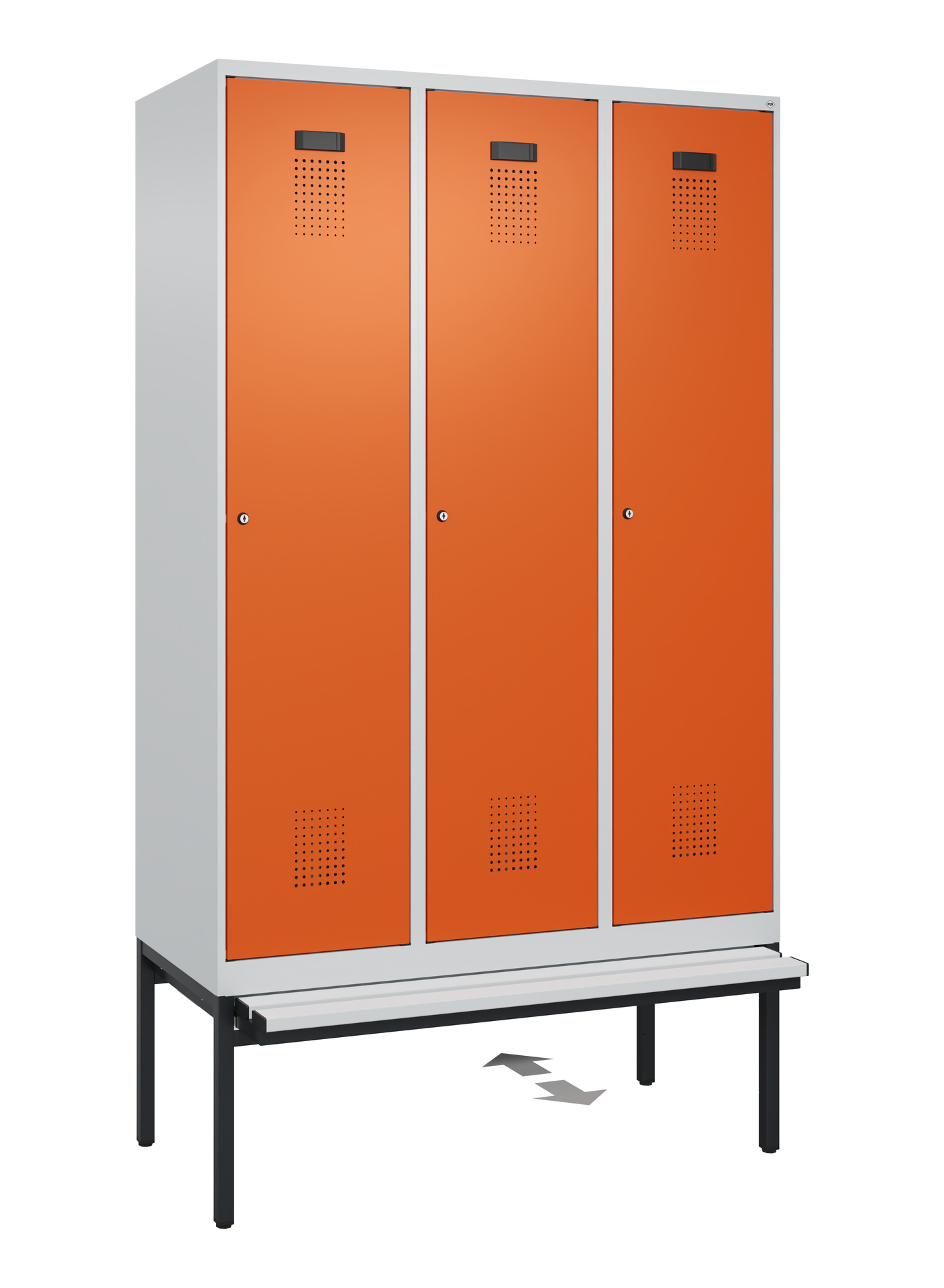 C+P Spind Evolo PLUS, Bank, 3 Abteile, 2120x1200x815mm