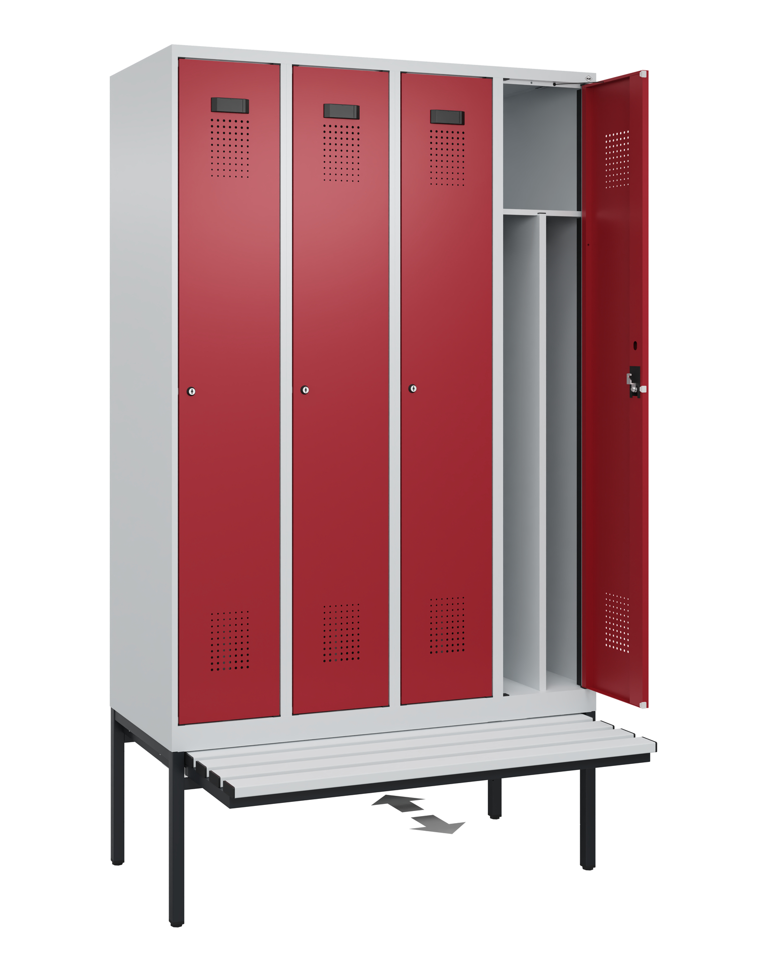 C+P Spind Evolo PLUS, Bank, 4 Abteile, 2120x1200x815mm