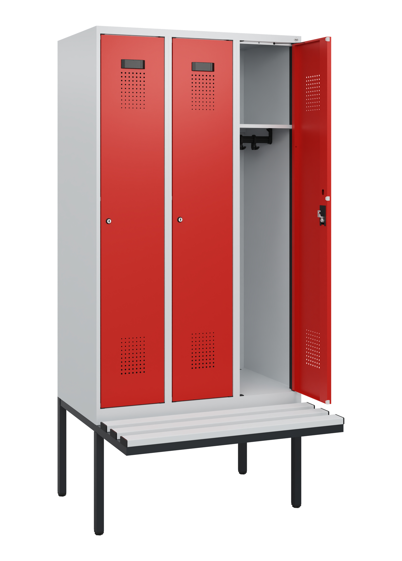C+P Spind Evolo PLUS, Bank, 3 Abteile, 1950x900x81