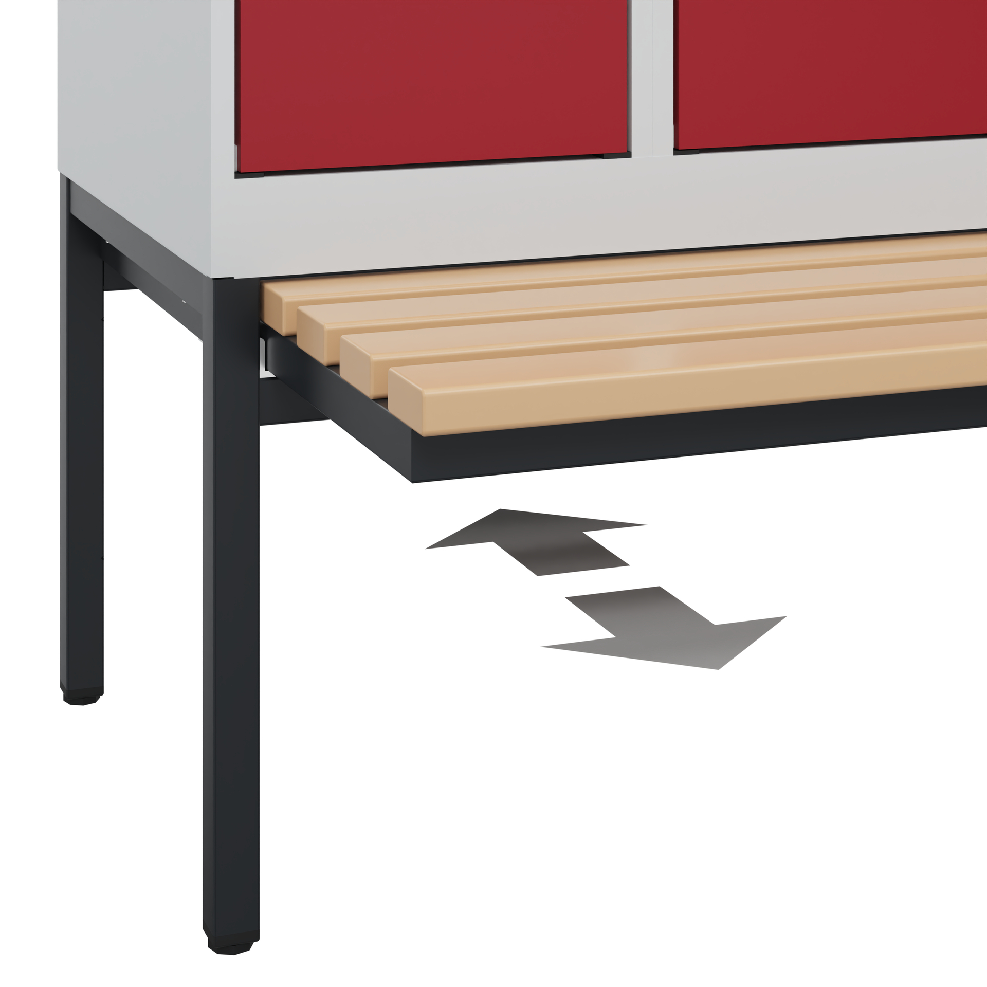 C+P Doppelstöckiger Spind Evolo PLUS, 4 Fächer, 2120x600x815mm