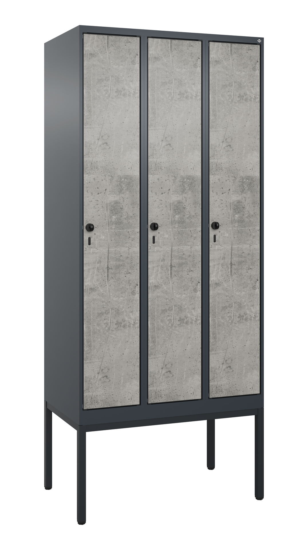 C+P Spind Evolo PLUS, Gestell, 3 Abteile, 2120x900x500mm