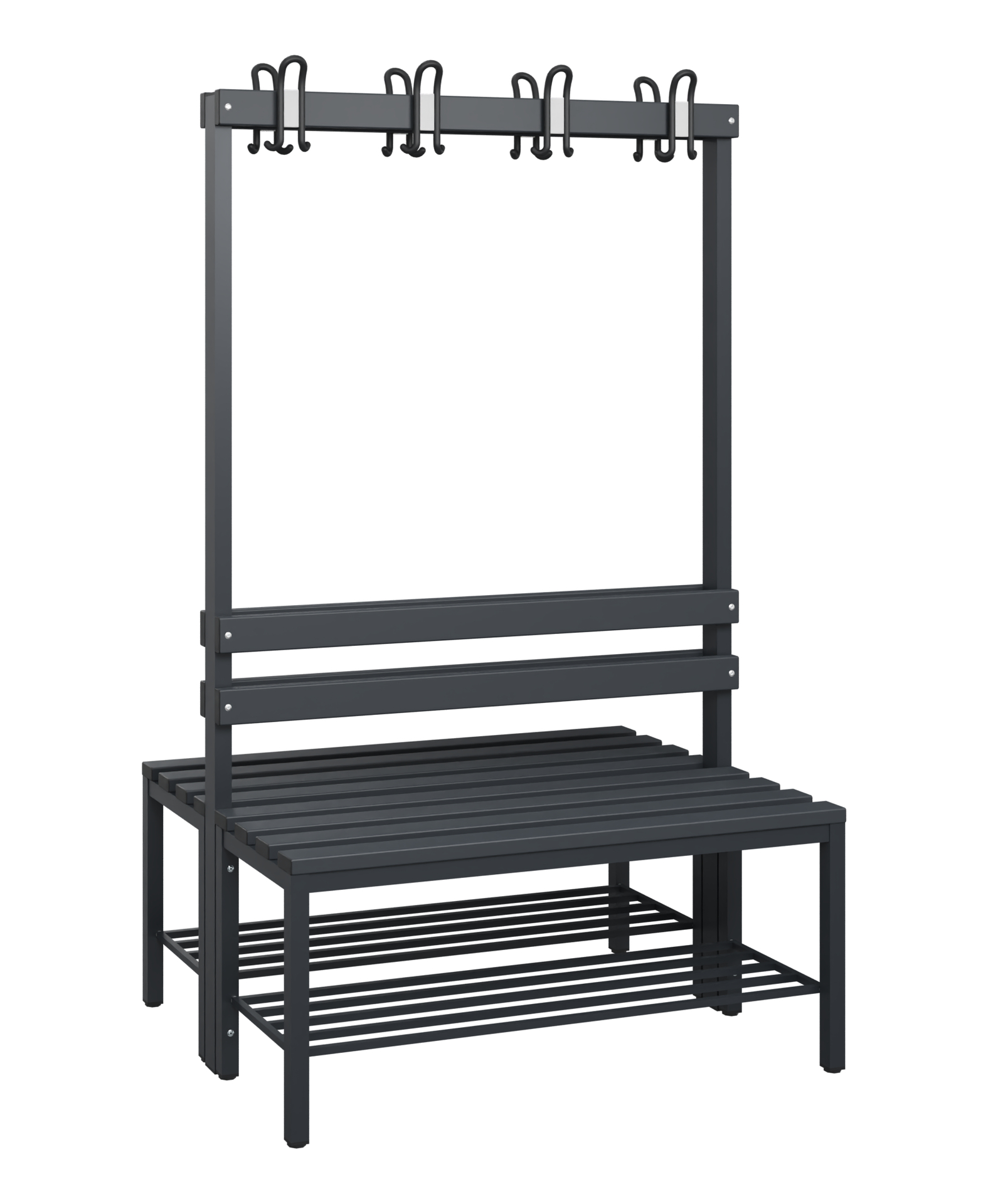 C+P Garderobenbank Solid, 1716x1000x770mm, 7021/Schwarzgrau