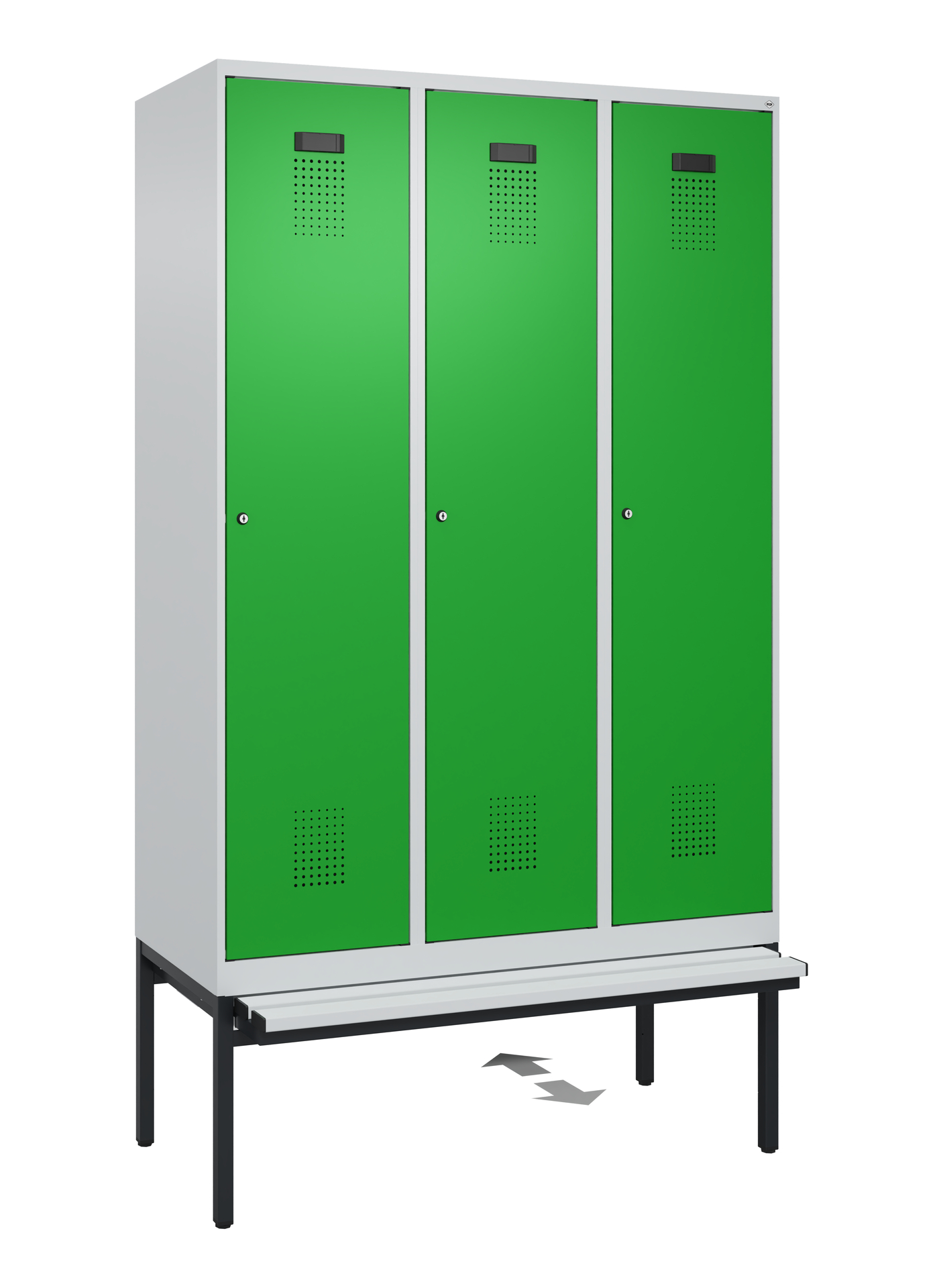 C+P Spind Evolo PLUS, Bank, 3 Abteile, 2120x1200x815mm
