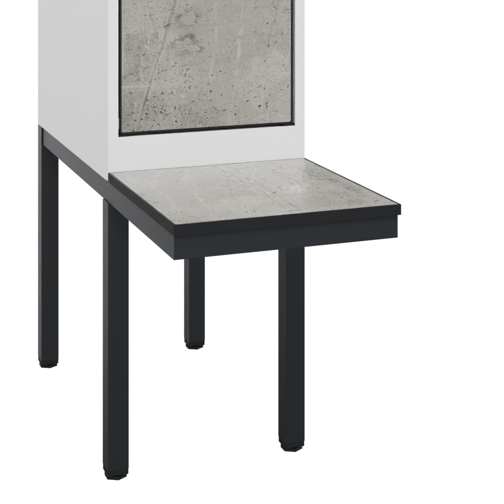 C+P Schwarz-Wei�-Spind Evolo PLUS, Bank, 2 Abteile, 2120x600x815mm