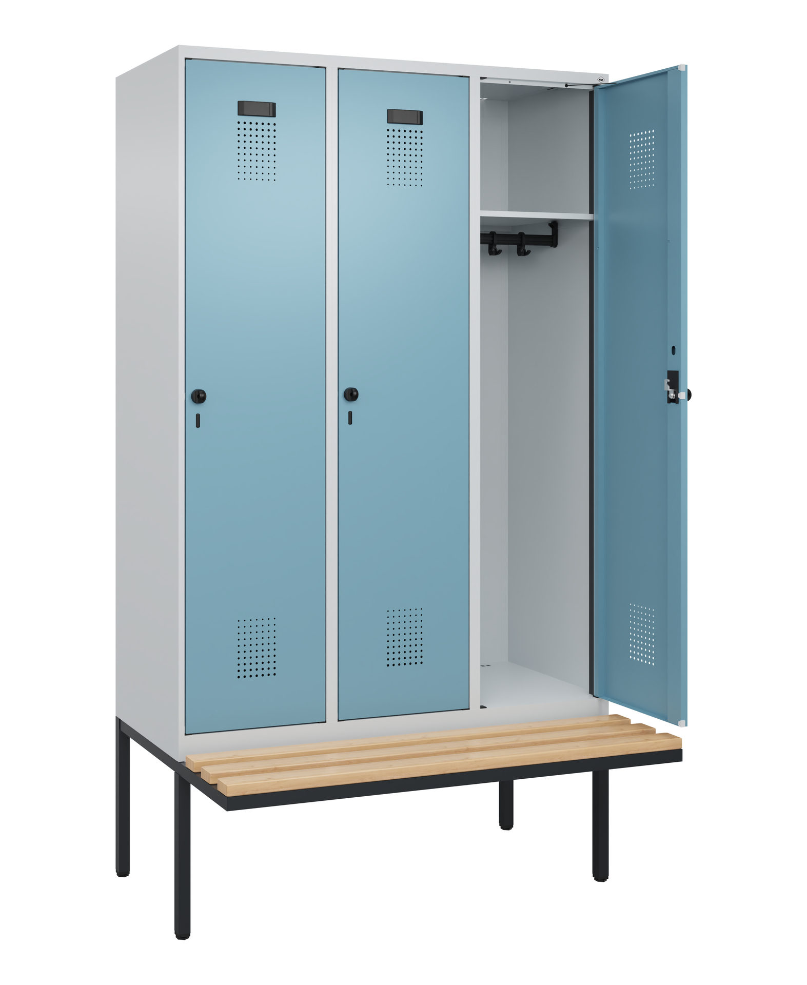 C+P Spind Evolo PLUS, Bank, 3 Abteile, 2120x1200x8