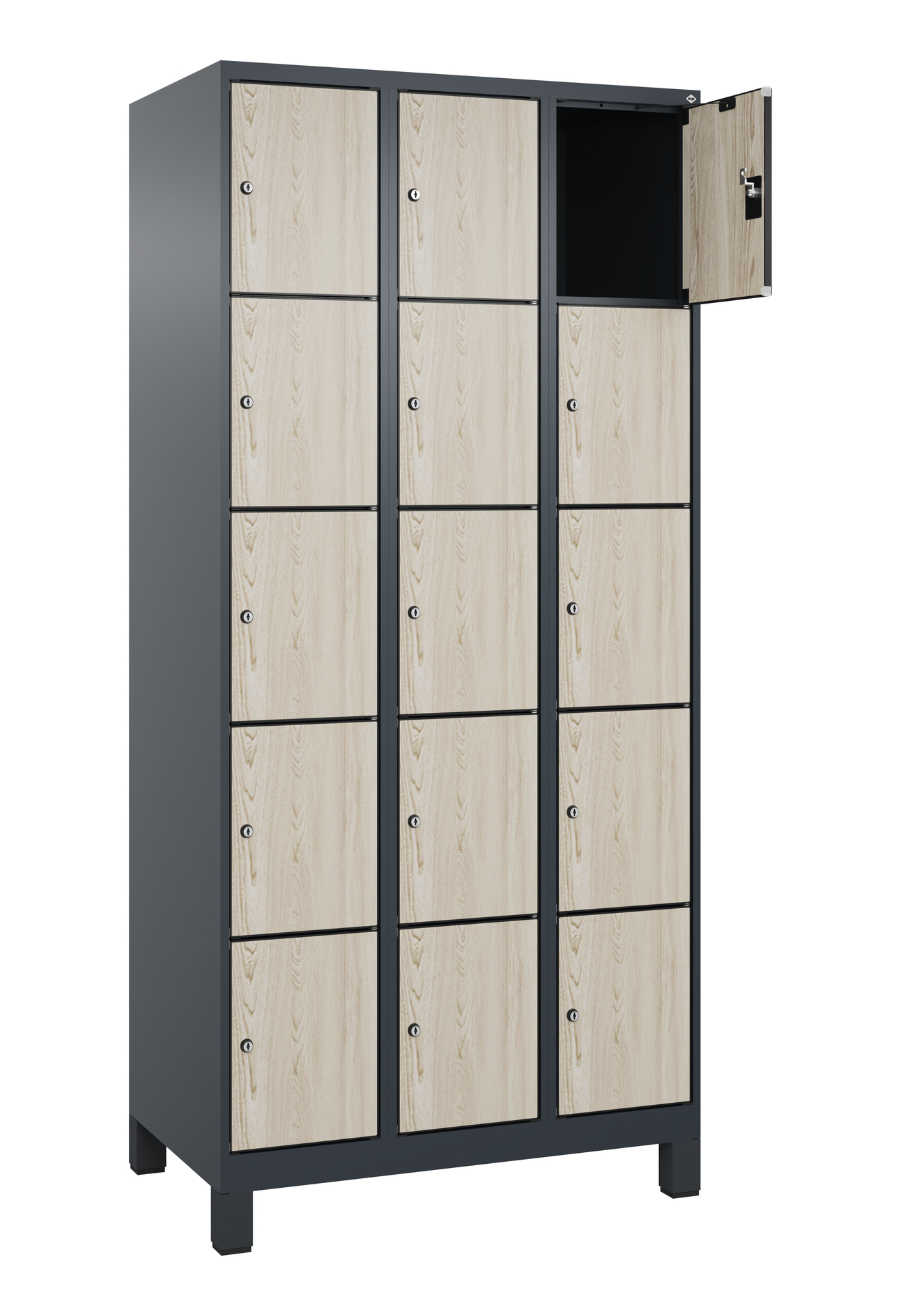 C+P Schlie�fachschrank Evolo PLUS, F��e, 15 F�cher, 1950x900x500mm