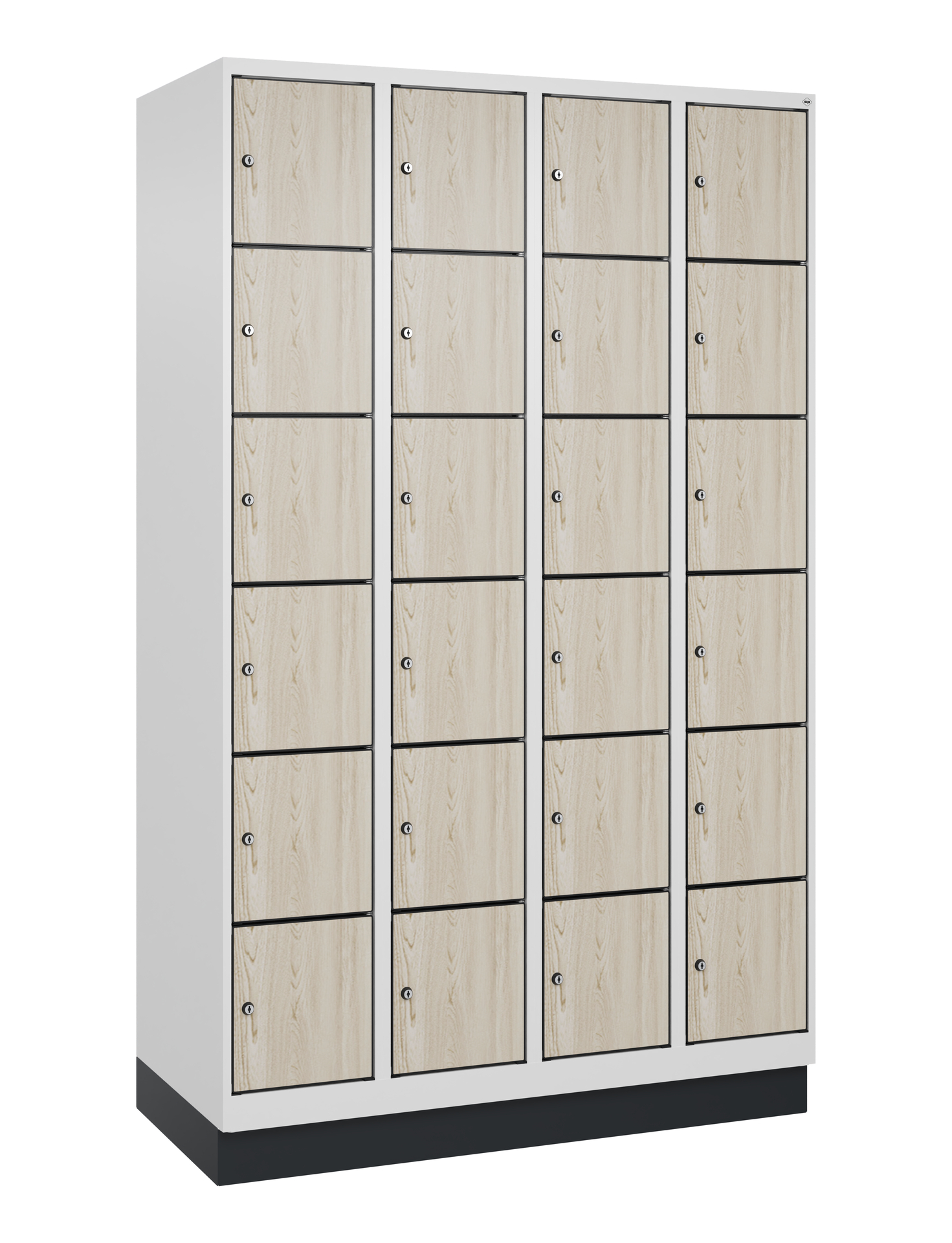 C+P Schlie�fachschrank Evolo PLUS, Sockel, 24 F�cher, 1950x1200x500mm