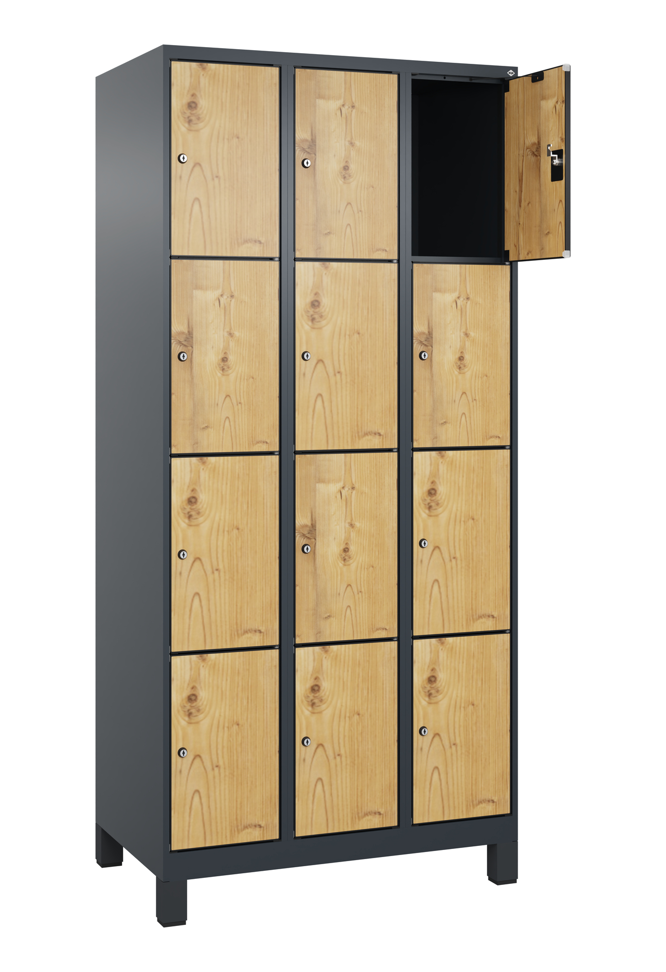 C+P Schlie�fachschrank Evolo PLUS, F��e, 12 F�cher, 1950x900x500mm