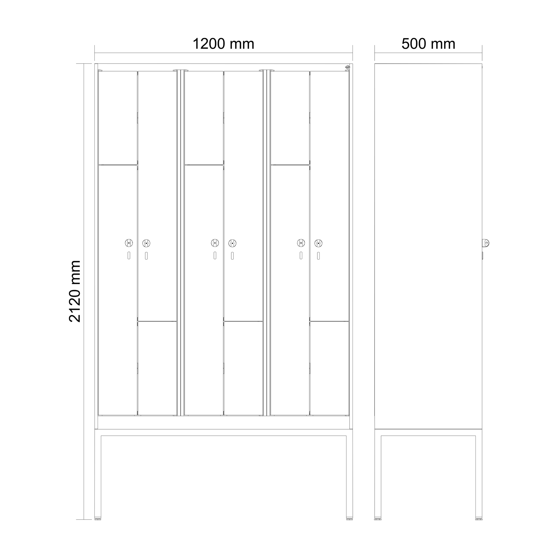 C+P Z-Spind Evolo PLUS, Gestell, 6 F�cher, 2120x1200x500mm