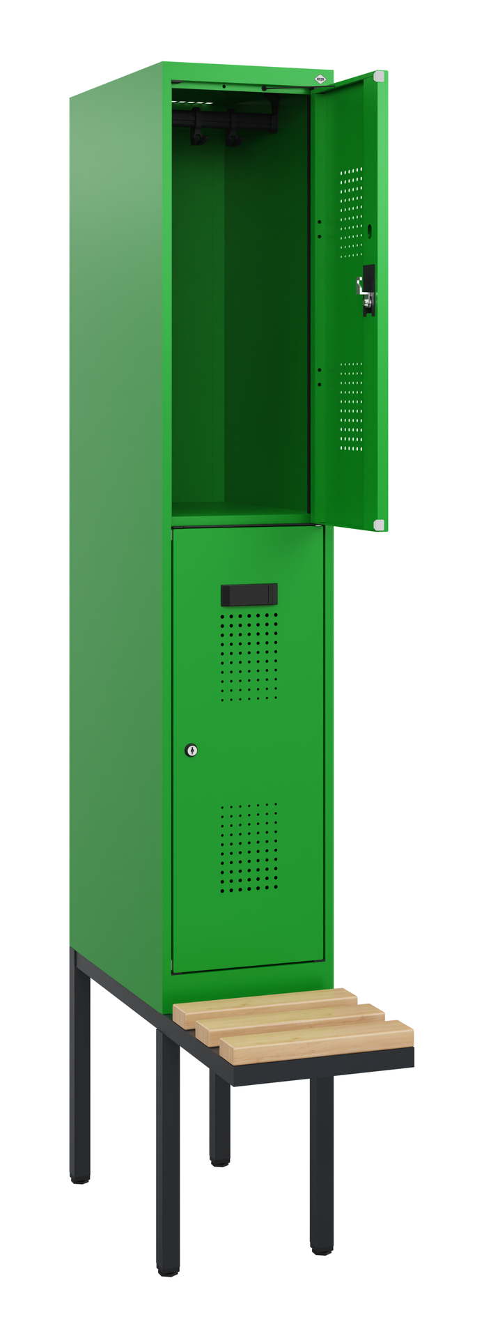 C+P Doppelstock-Spind Evolo PLUS, Bank, 2 Fächer, 