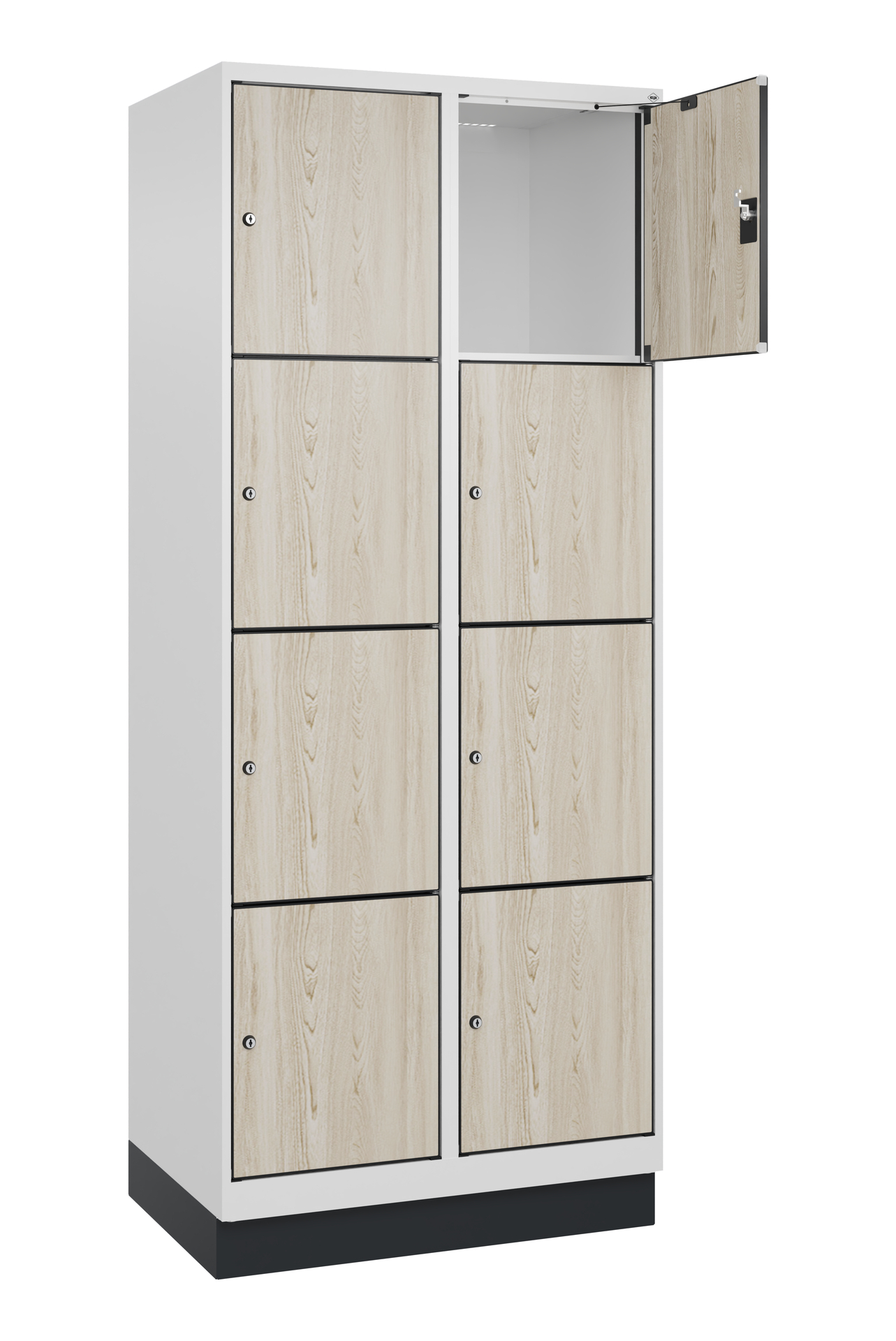 C+P Schlie�fachschrank Evolo PLUS, Sockel, 8 F�cher, 1950x800x500mm