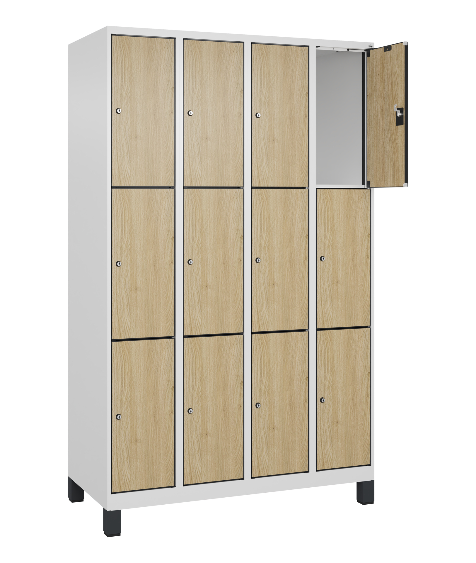 C+P Schlie�fachschrank Evolo PLUS, F��e, 12 F�cher, 1950x1200x500mm