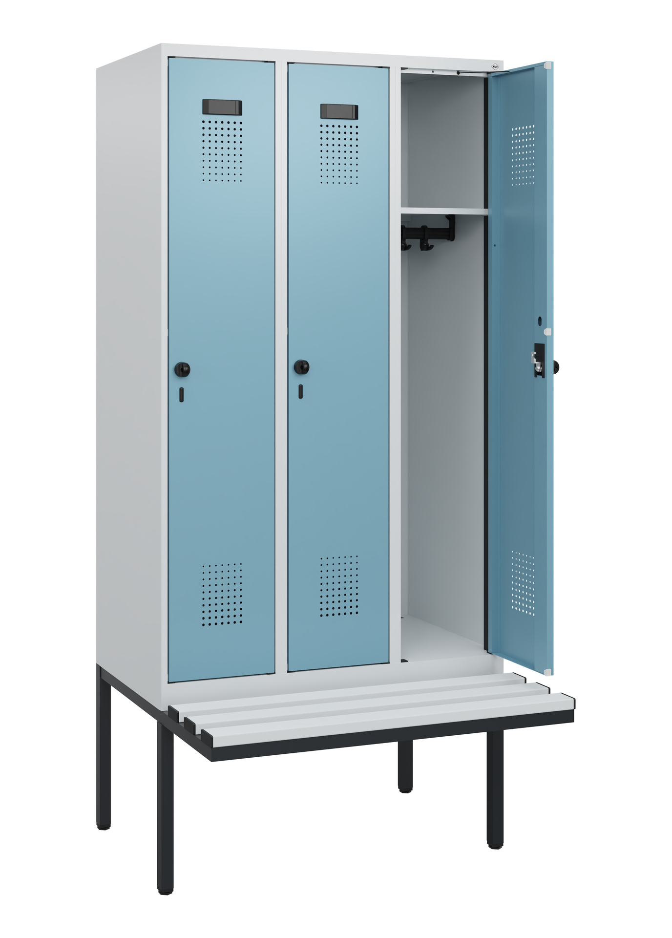 C+P Spind Evolo PLUS, Bank, 3 Abteile, 1950x900x81