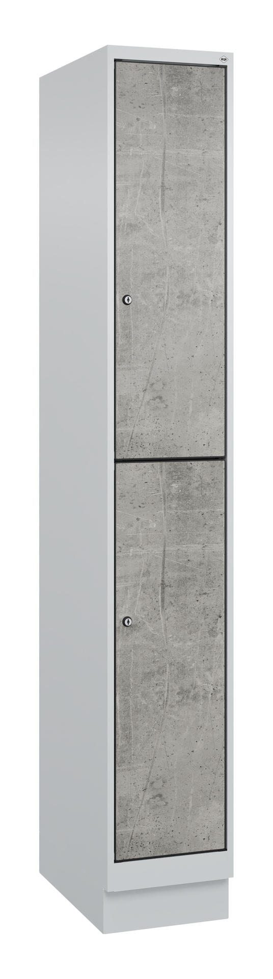 C+P Doppelst�ckiger Spind Evolo PLUS, 2 F�cher, 1950x300x815mm